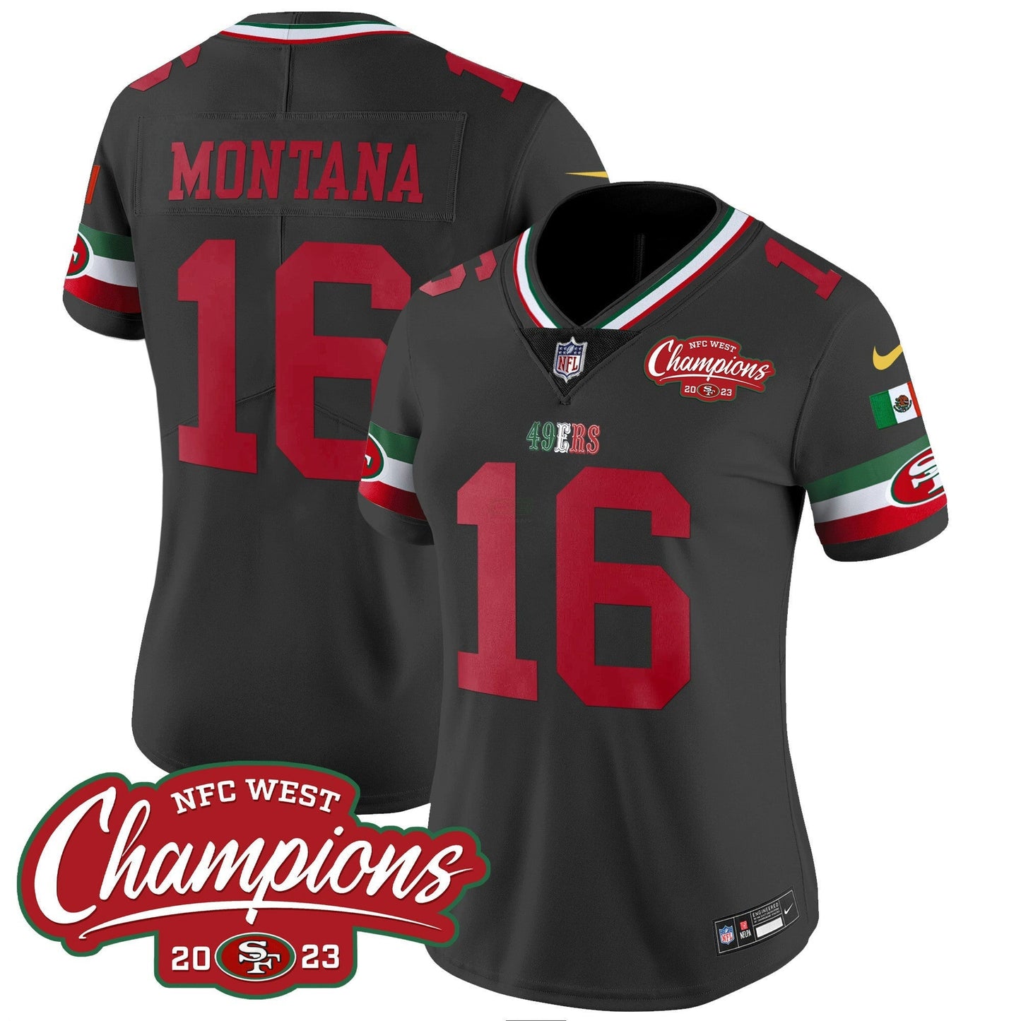 Camisa NFL Women’s Mexico 2023 NFC West Champions Patch Vapor Jersey