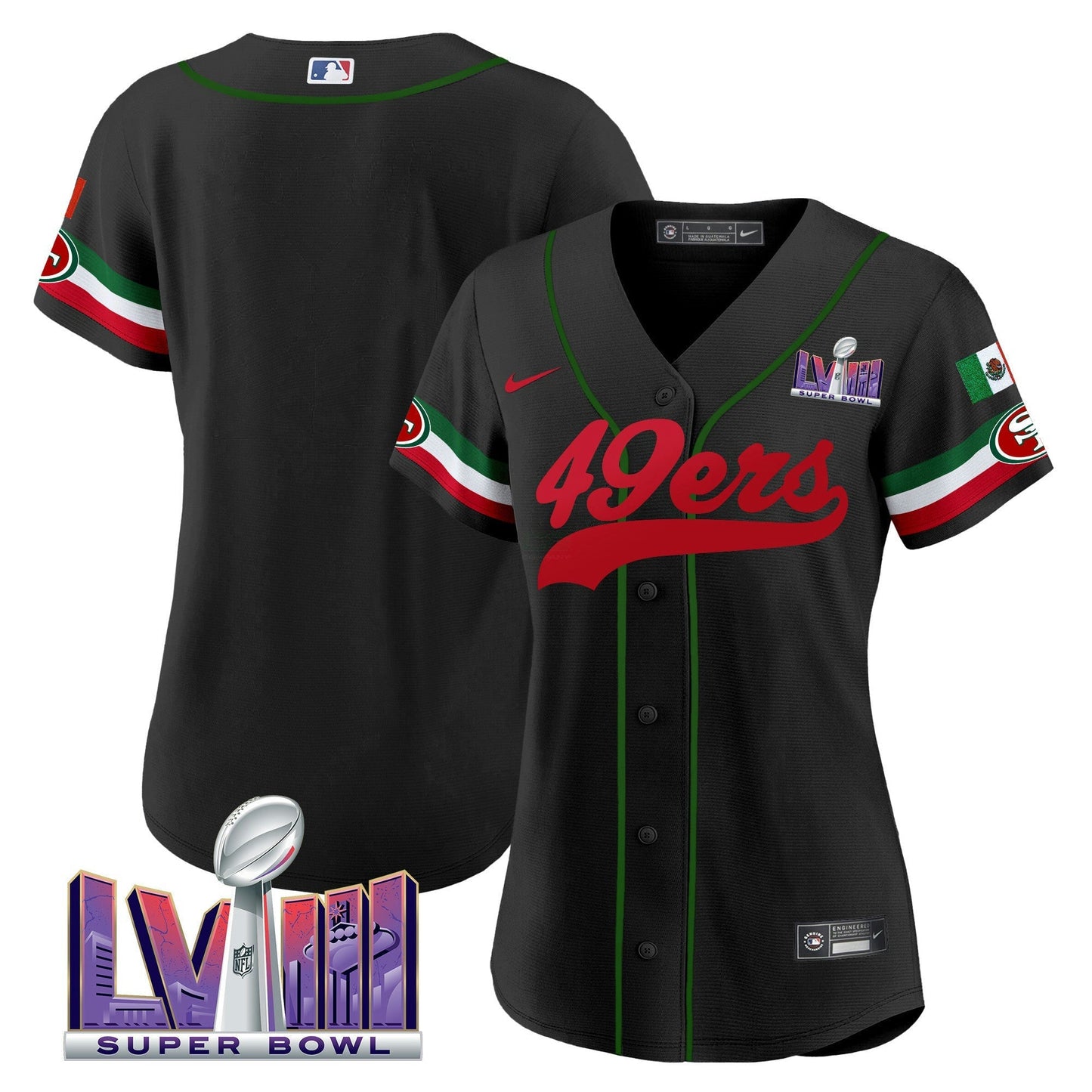 Camisa NFL Women’s Mexico Super Bowl LVIII Patch Jersey
