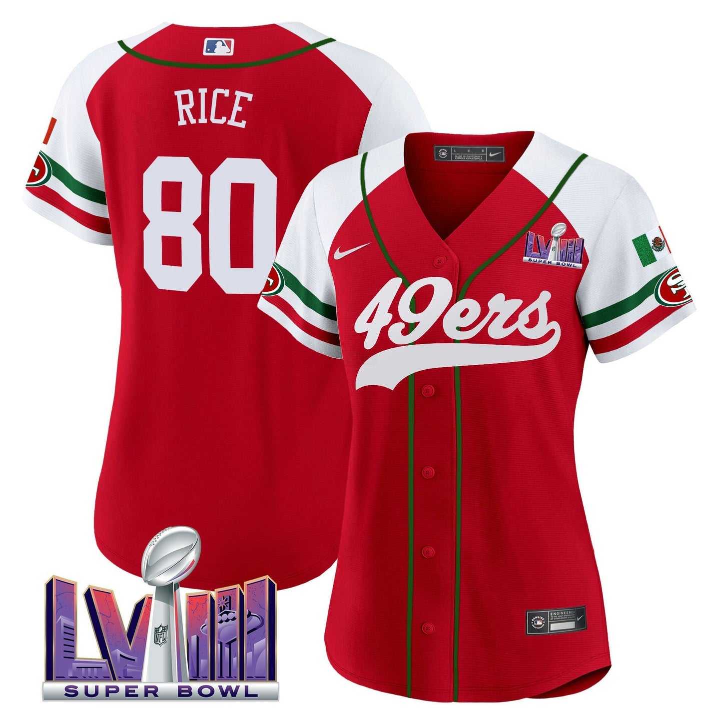 Camisa NFL Women’s Mexico Super Bowl LVIII Patch Jersey
