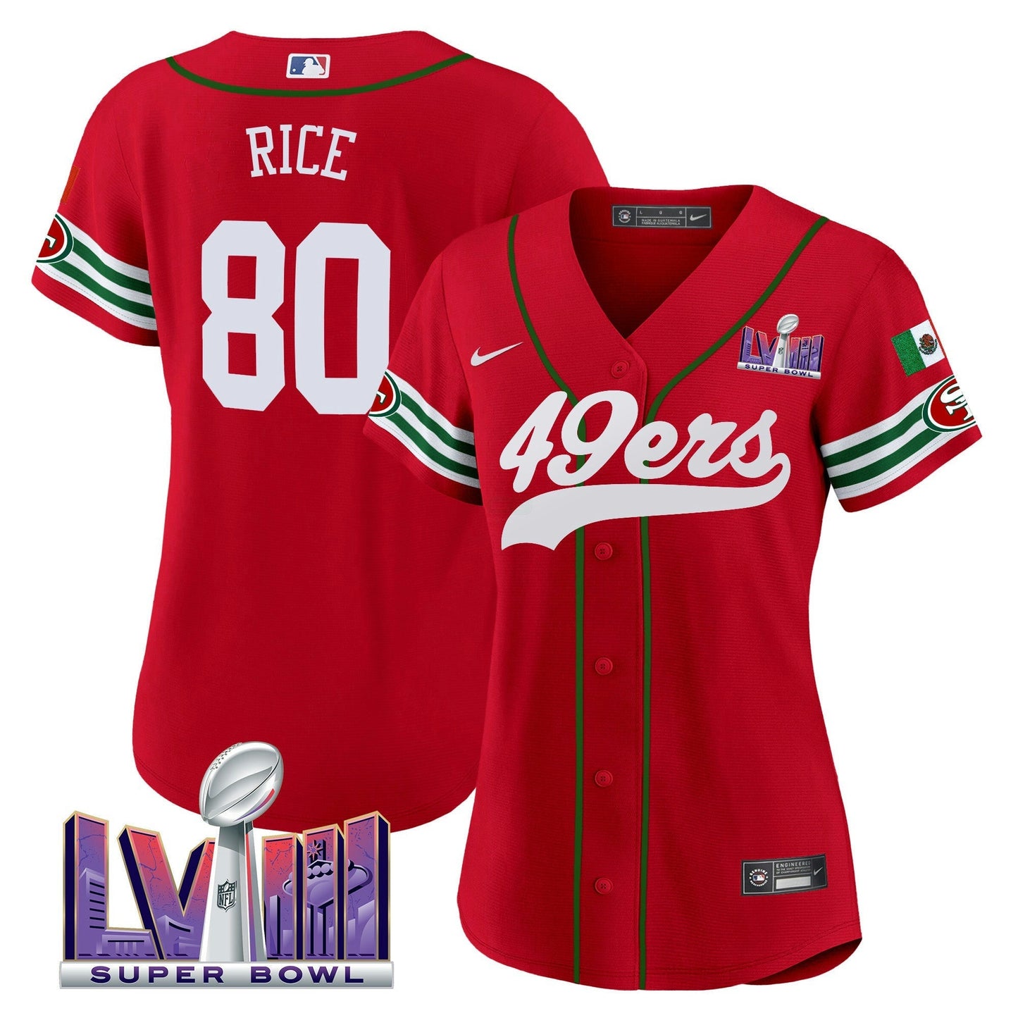 Camisa NFL Women’s Mexico Super Bowl LVIII Patch Jersey