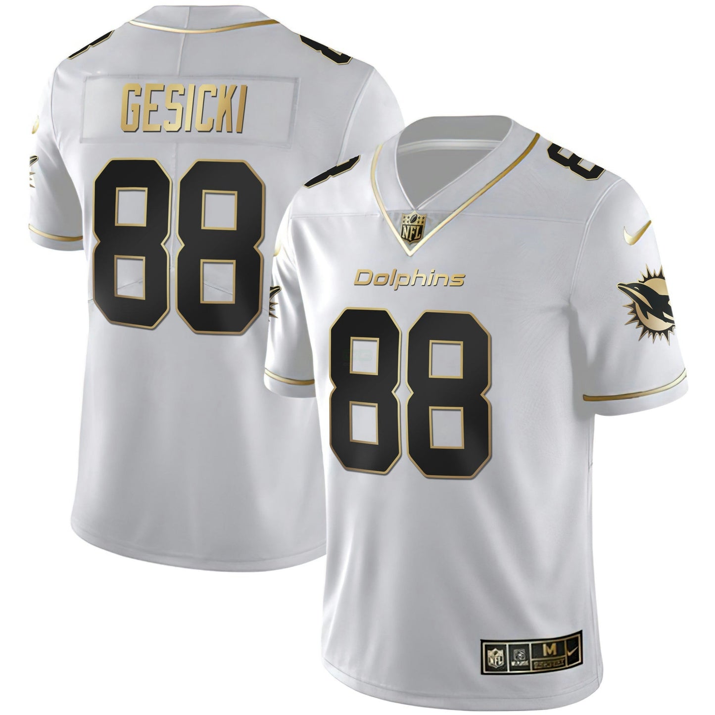 Camisa NFL Women’s Miami Branca Dourada & Preta Dourada Jersey