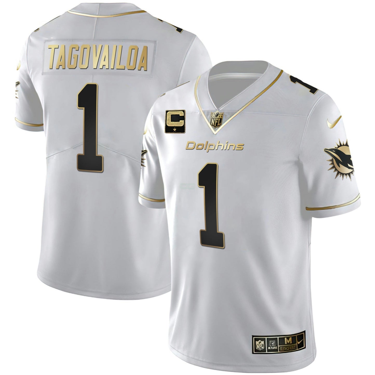 Camisa NFL Women’s Miami Branca Dourada & Preta Dourada Jersey