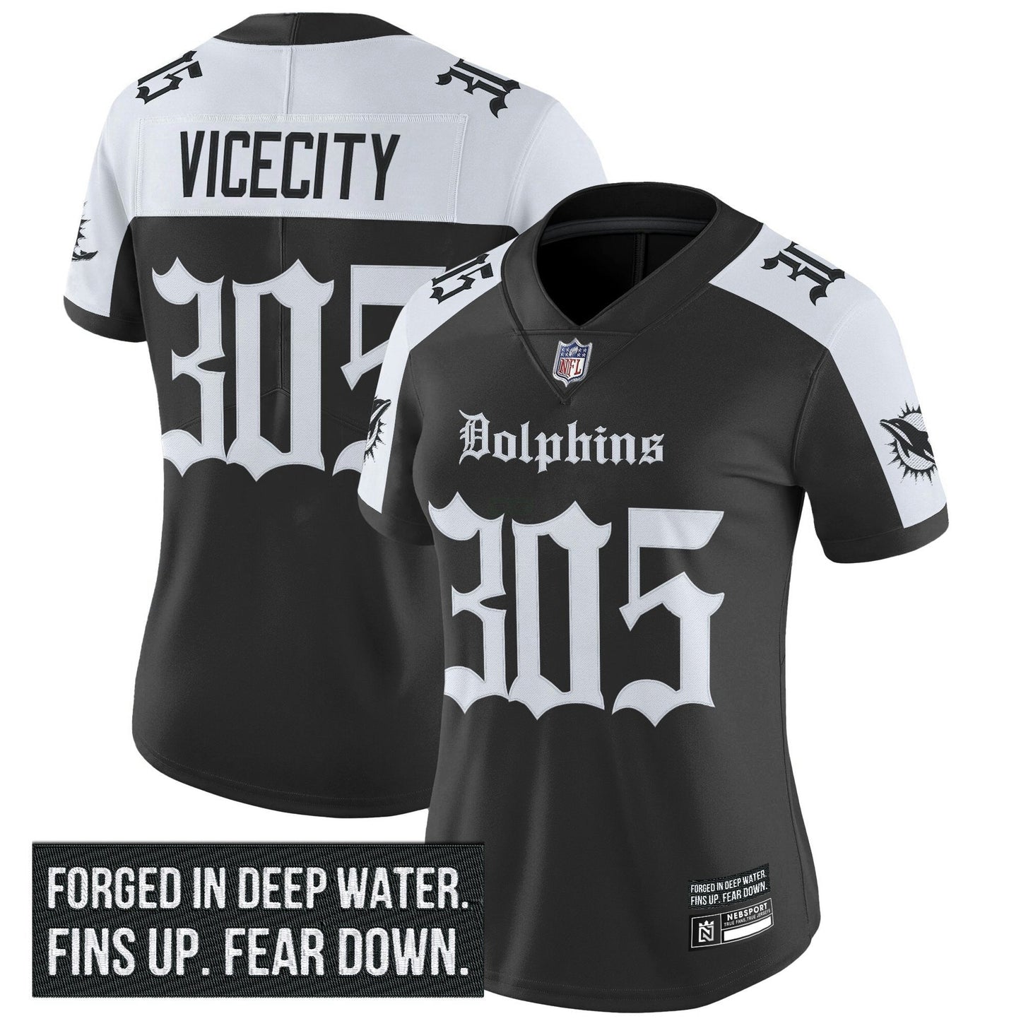 Camisa NFL Women’s Miami ‘Gothic Deep Water Edition’ Vapor Limited Jersey