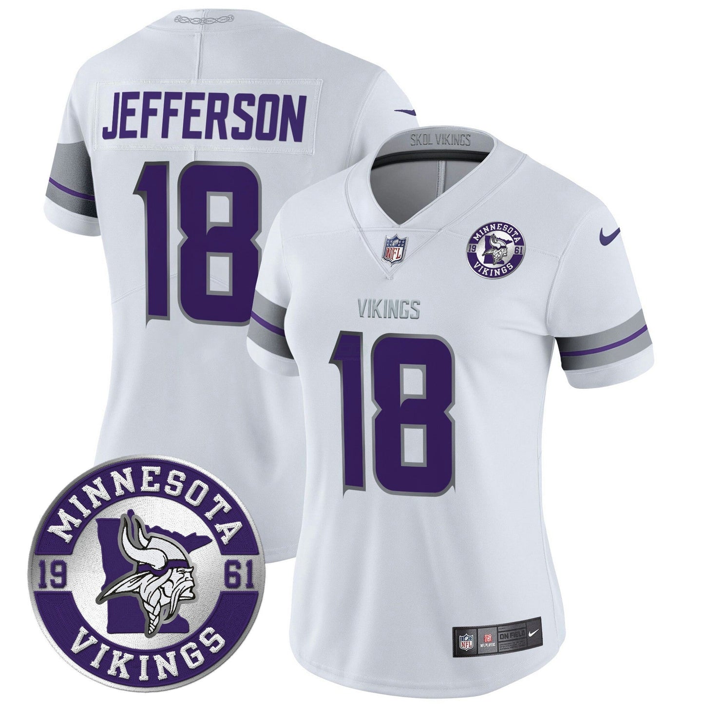 Camisa NFL Women’s Minnesota 2024 Vapor Limited Jersey – Est. 1961 Patch