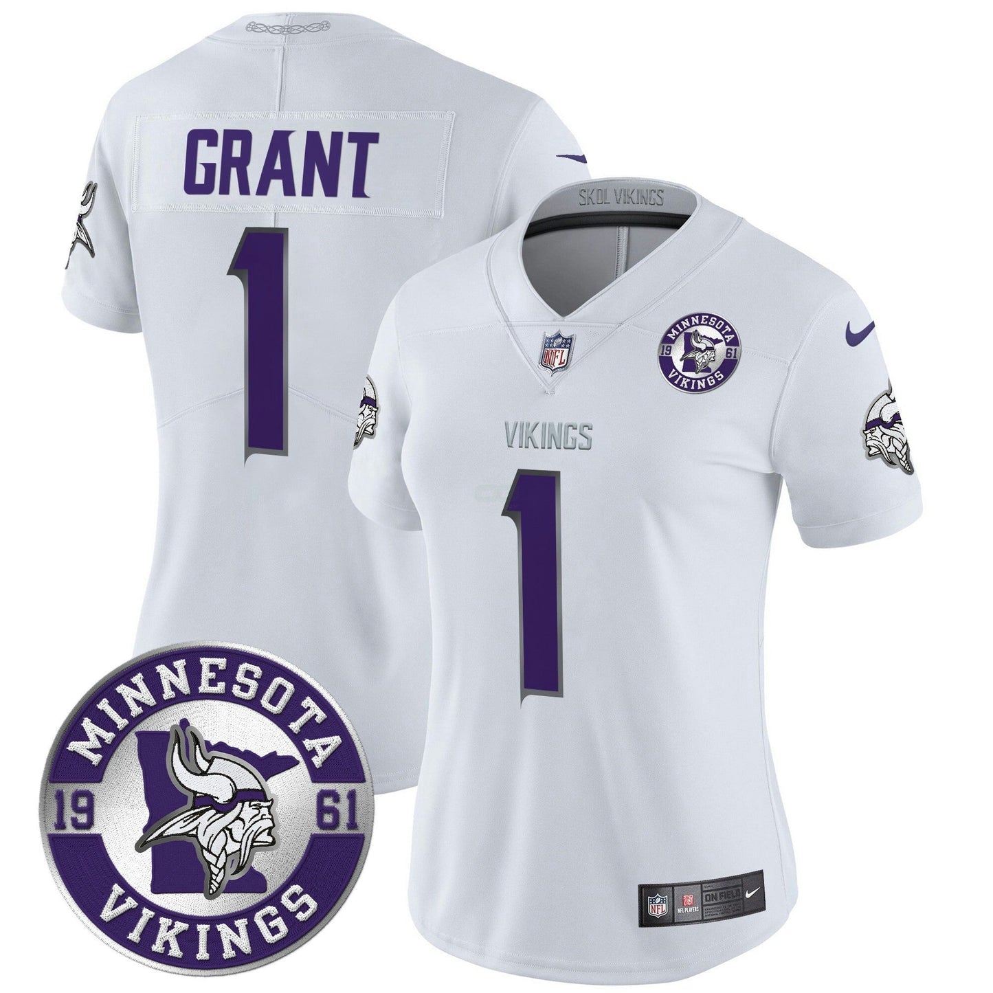 Camisa NFL Women’s Minnesota 2024 Vapor Limited Jersey – Est. 1961 Patch