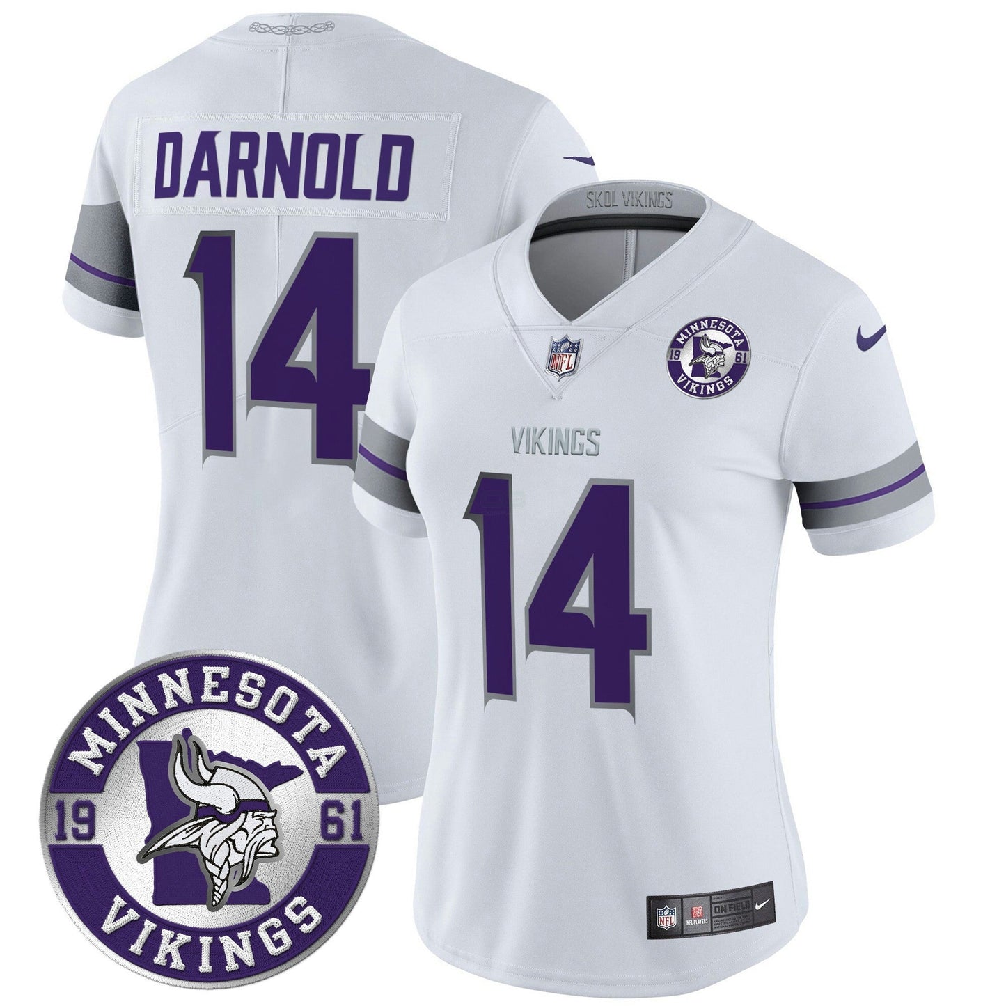 Camisa NFL Women’s Minnesota 2024 Vapor Limited Jersey – Est. 1961 Patch