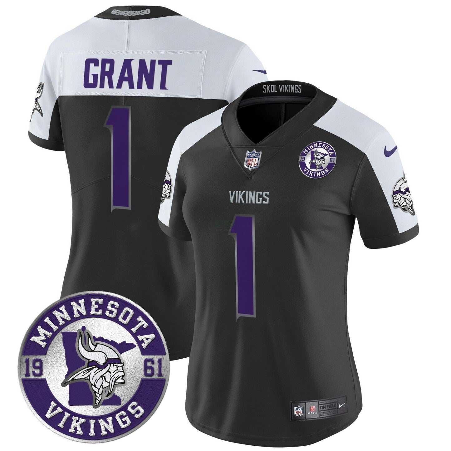 Camisa NFL Women’s Minnesota 2024 Vapor Limited Jersey – Est. 1961 Patch