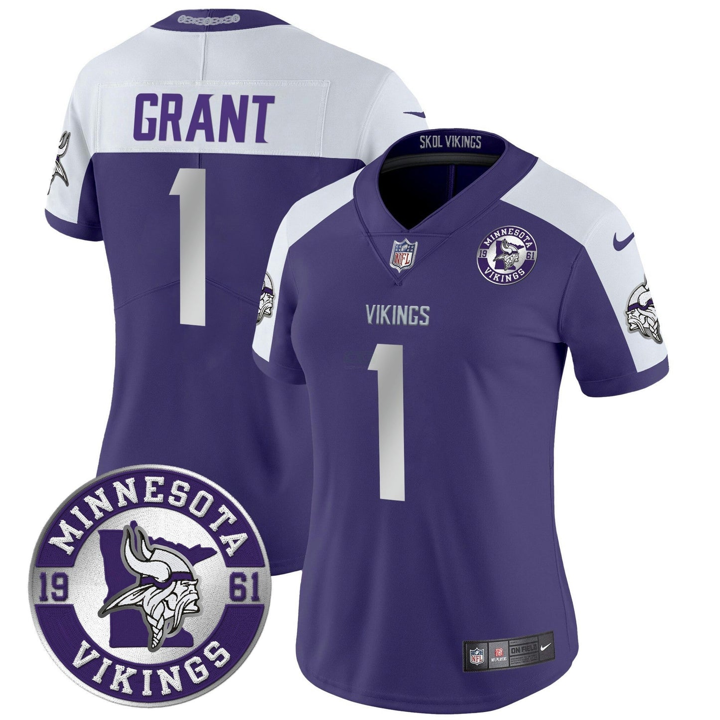 Camisa NFL Women’s Minnesota 2024 Vapor Limited Jersey – Est. 1961 Patch