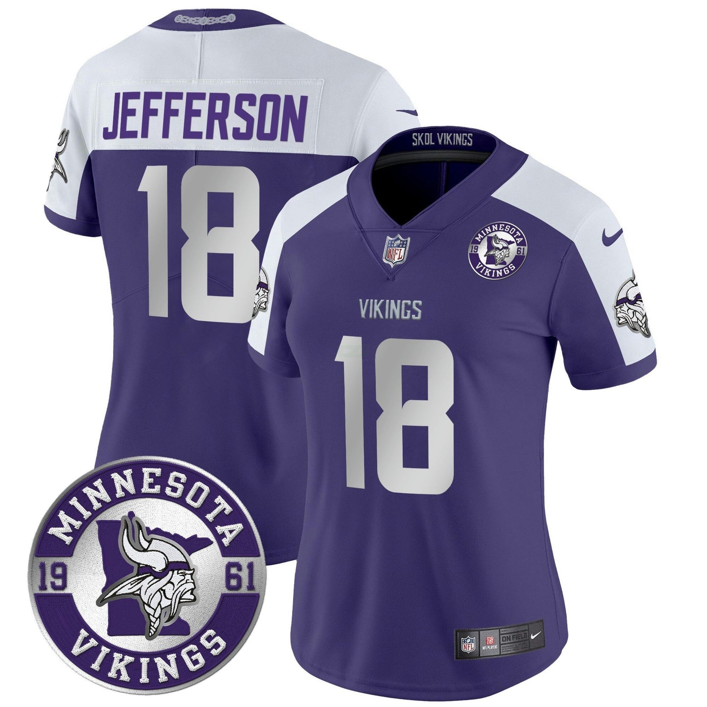 Camisa NFL Women’s Minnesota 2024 Vapor Limited Jersey – Est. 1961 Patch