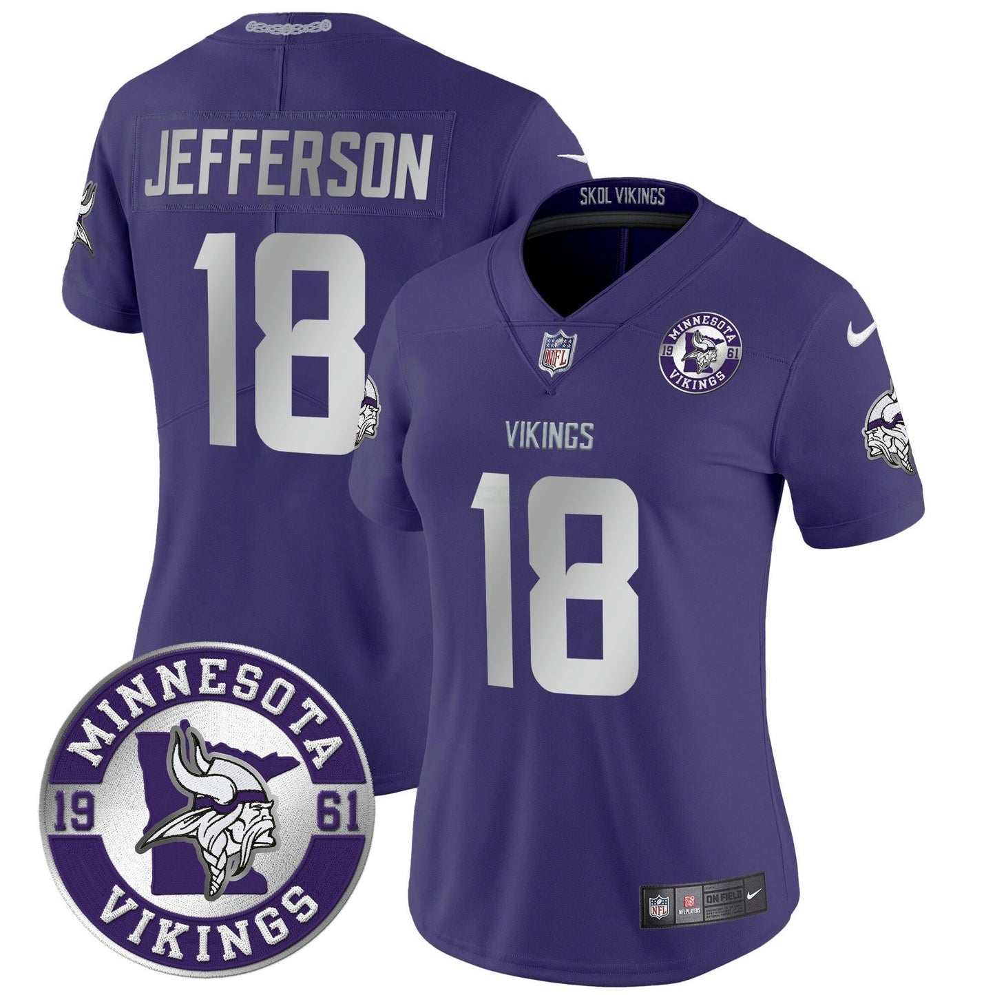Camisa NFL Women’s Minnesota 2024 Vapor Limited Jersey – Est. 1961 Patch