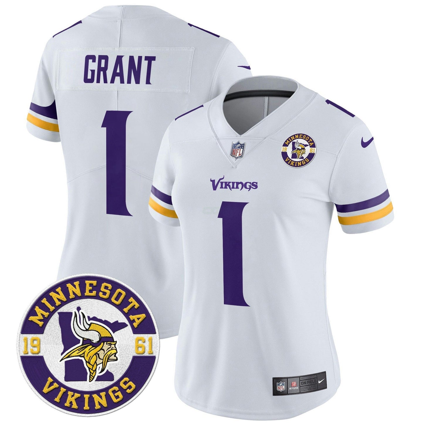 Camisa NFL Women’s Minnesota 2024 Vapor Limited Jersey V2 – Est. 1961 Patch