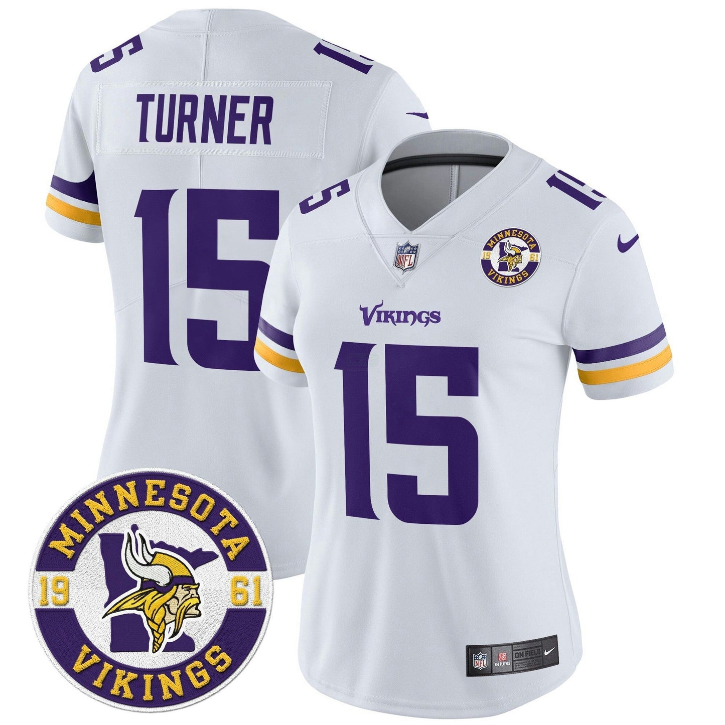 Camisa NFL Women’s Minnesota 2024 Vapor Limited Jersey V2 – Est. 1961 Patch