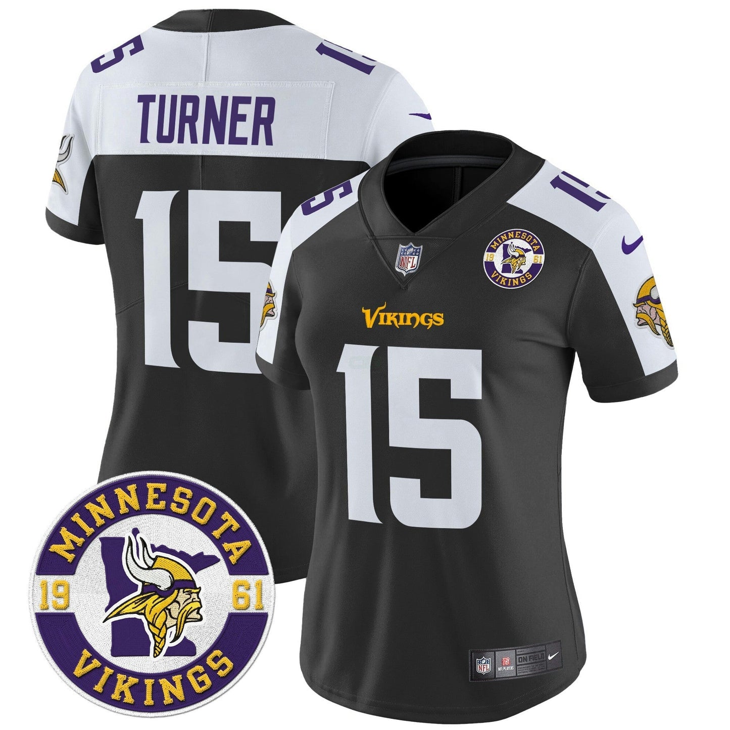 Camisa NFL Women’s Minnesota 2024 Vapor Limited Jersey V2 – Est. 1961 Patch