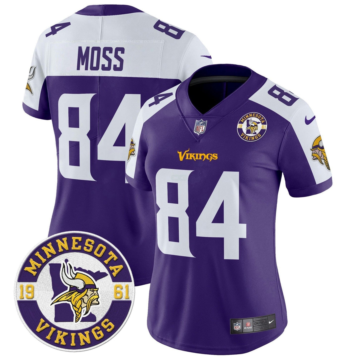 Camisa NFL Women’s Minnesota 2024 Vapor Limited Jersey V2 – Est. 1961 Patch
