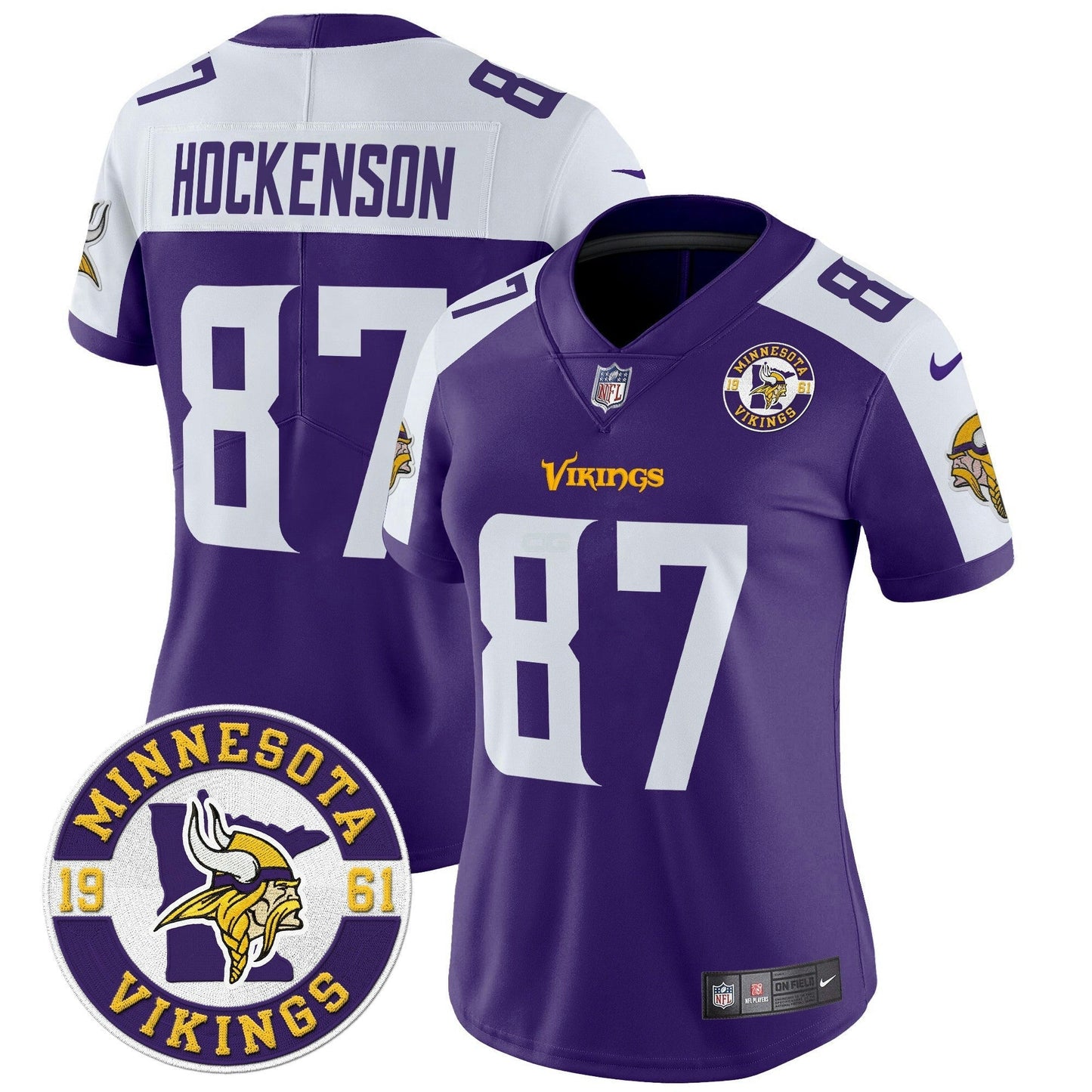 Camisa NFL Women’s Minnesota 2024 Vapor Limited Jersey V2 – Est. 1961 Patch