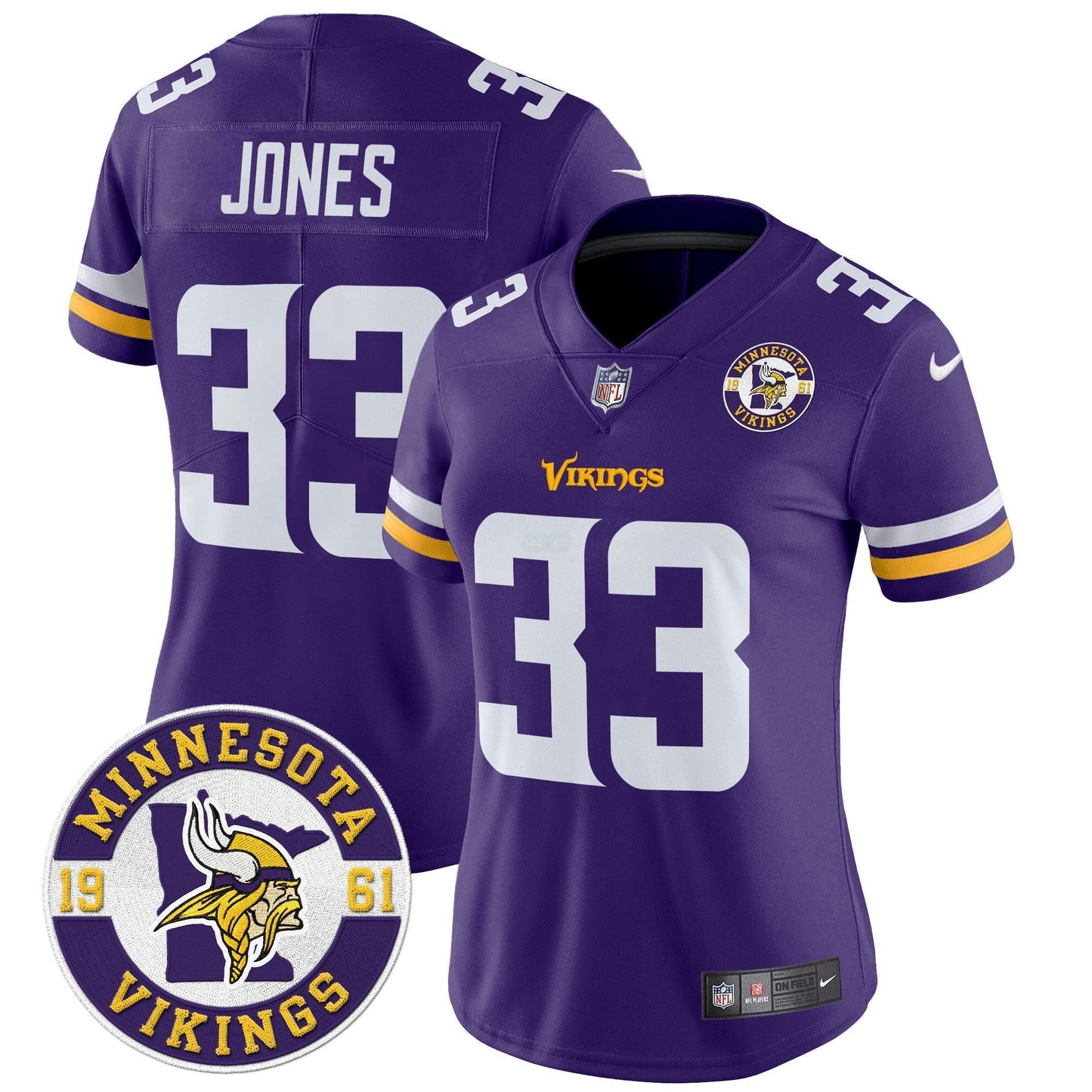 Camisa NFL Women’s Minnesota 2024 Vapor Limited Jersey V2 – Est. 1961 Patch