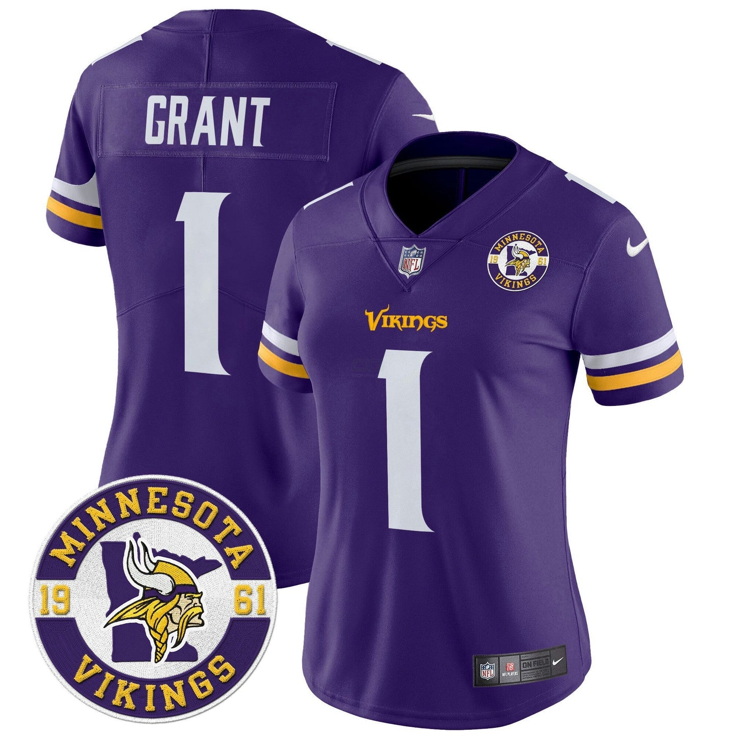 Camisa NFL Women’s Minnesota 2024 Vapor Limited Jersey V2 – Est. 1961 Patch