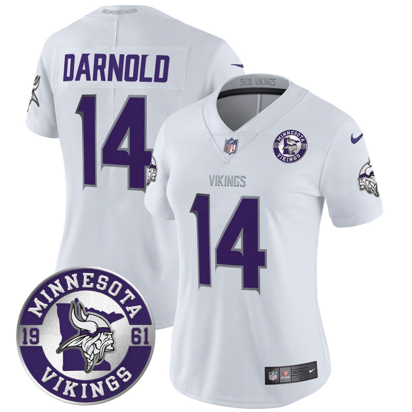 Camisa NFL Women’s Minnesota 2024 Vapor Limited Jersey V2 – Est. 1961 Patch
