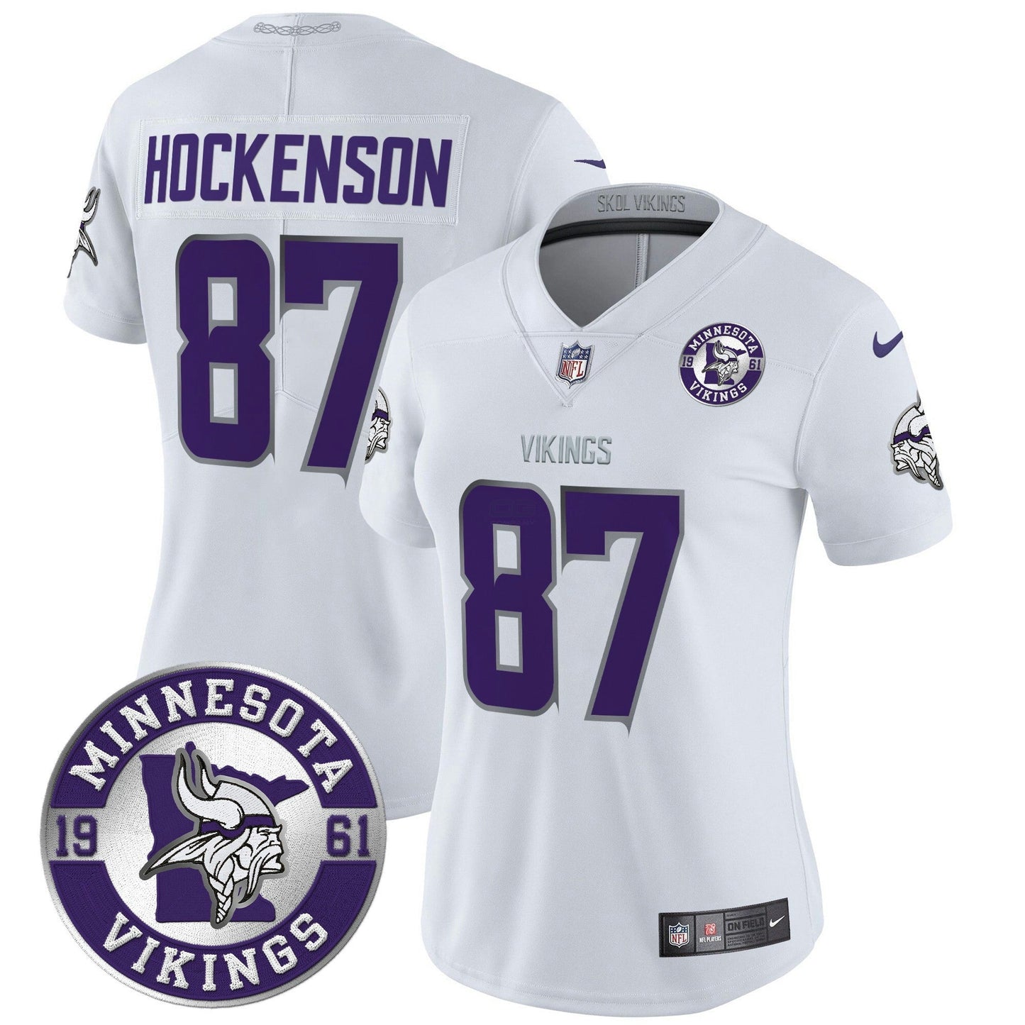 Camisa NFL Women’s Minnesota 2024 Vapor Limited Jersey V2 – Est. 1961 Patch