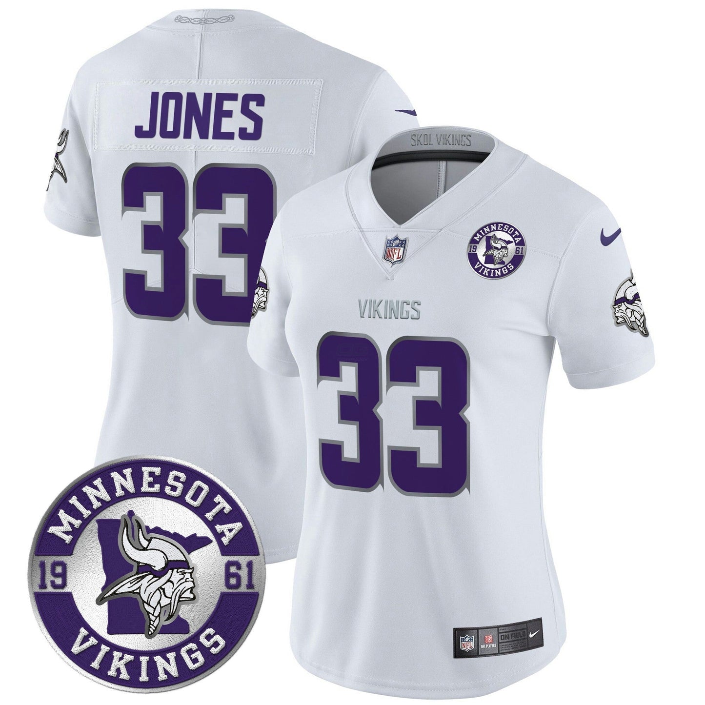 Camisa NFL Women’s Minnesota 2024 Vapor Limited Jersey V2 – Est. 1961 Patch