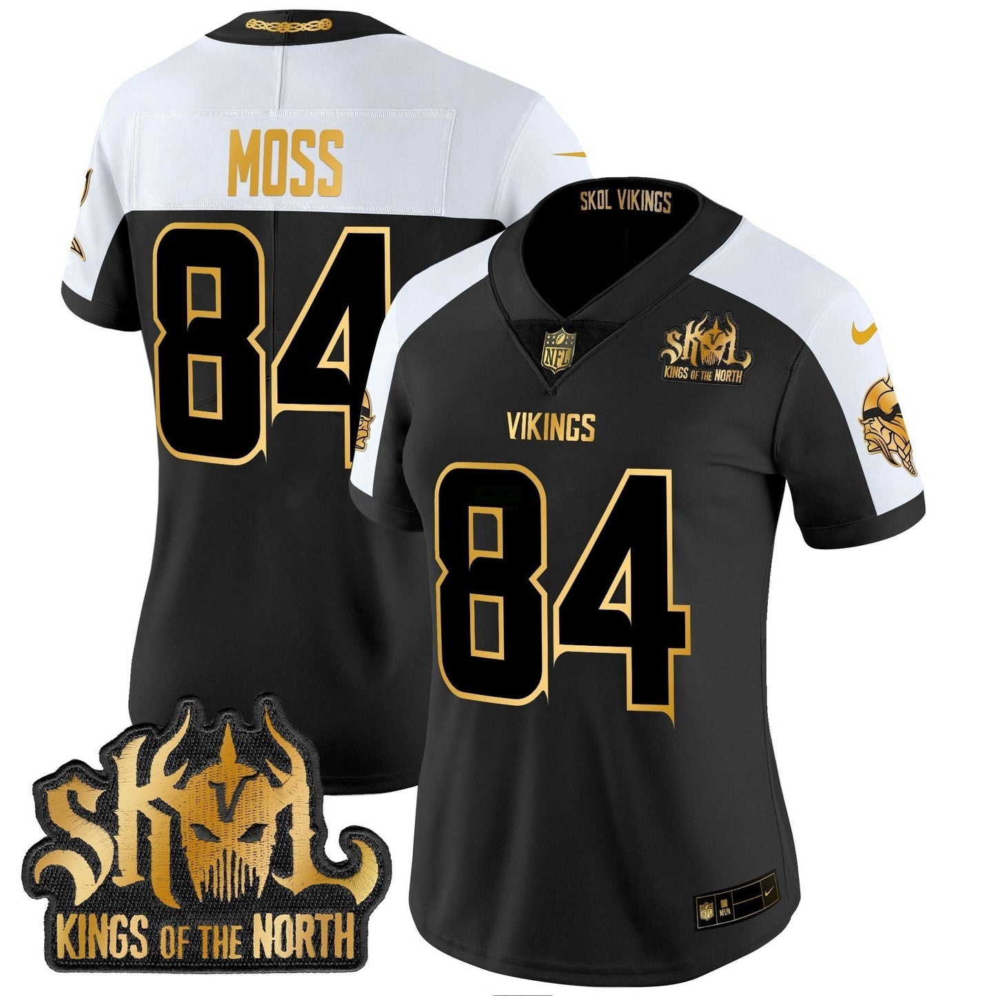 Camisa NFL Women’s Minnesota 2024 Winter Warrior Skol Patch Dourada Vapor Limited Jersey