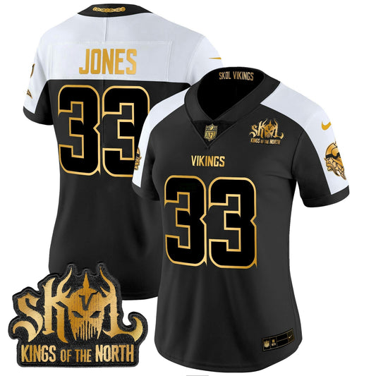 Camisa NFL Women’s Minnesota 2024 Winter Warrior Skol Patch Dourada Vapor Limited Jersey