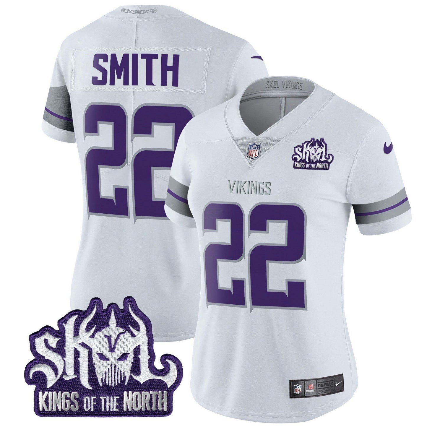 Camisa NFL Women’s Minnesota 2024 Winter Warrior Skol Patch Vapor Limited Jersey