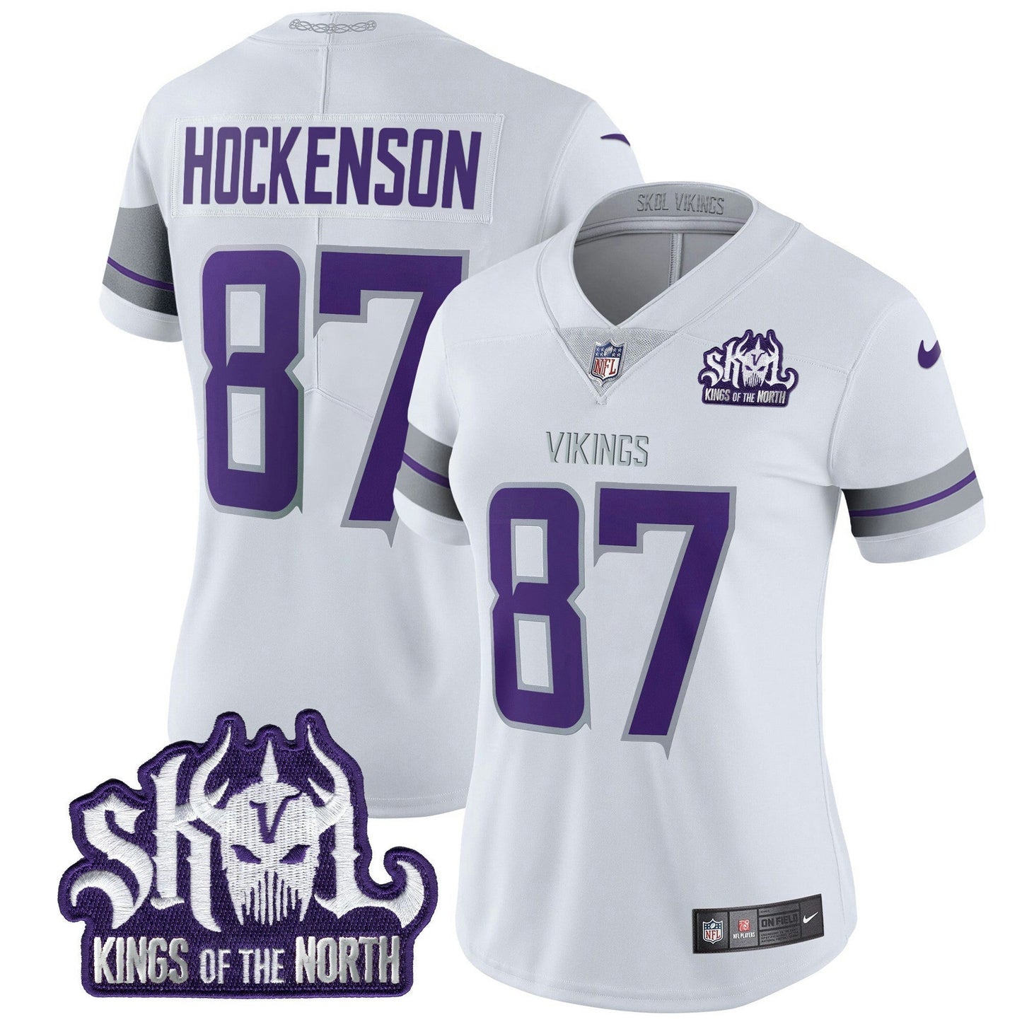 Camisa NFL Women’s Minnesota 2024 Winter Warrior Skol Patch Vapor Limited Jersey