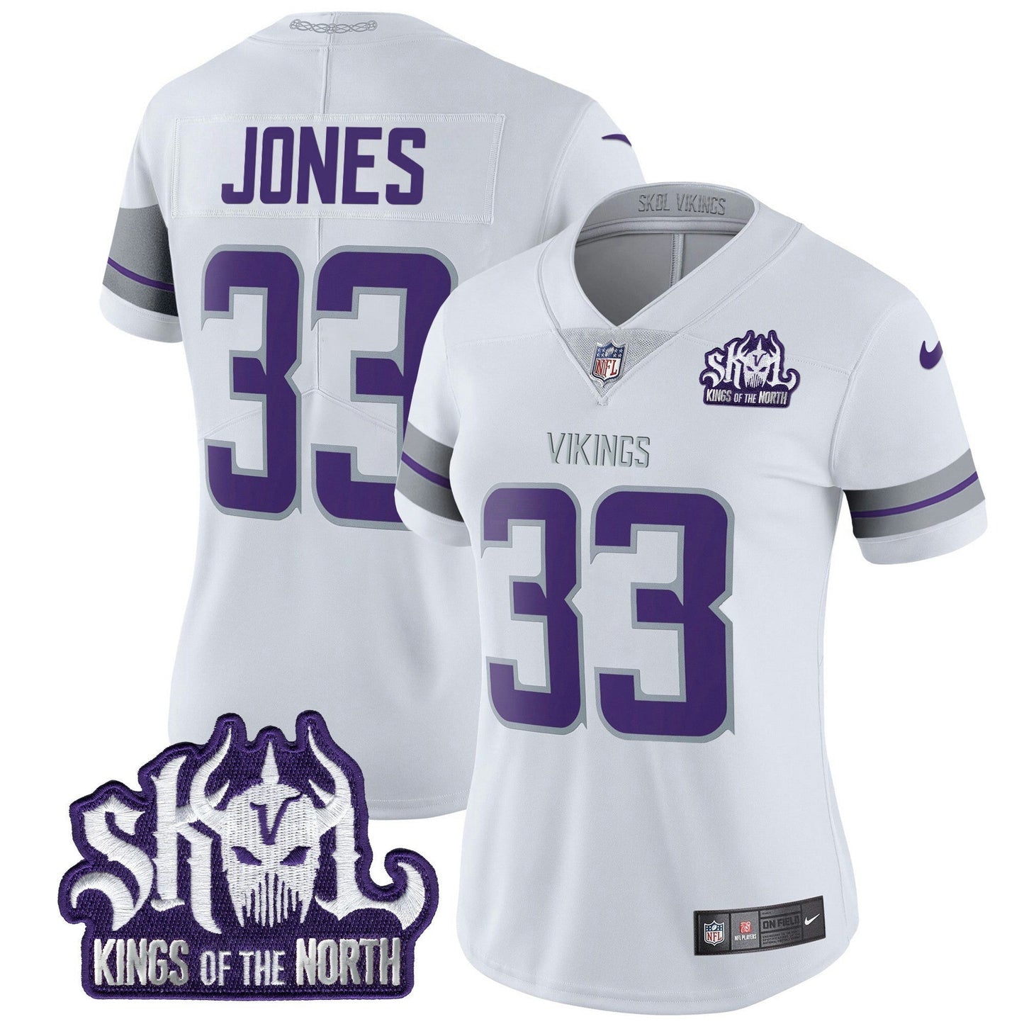 Camisa NFL Women’s Minnesota 2024 Winter Warrior Skol Patch Vapor Limited Jersey