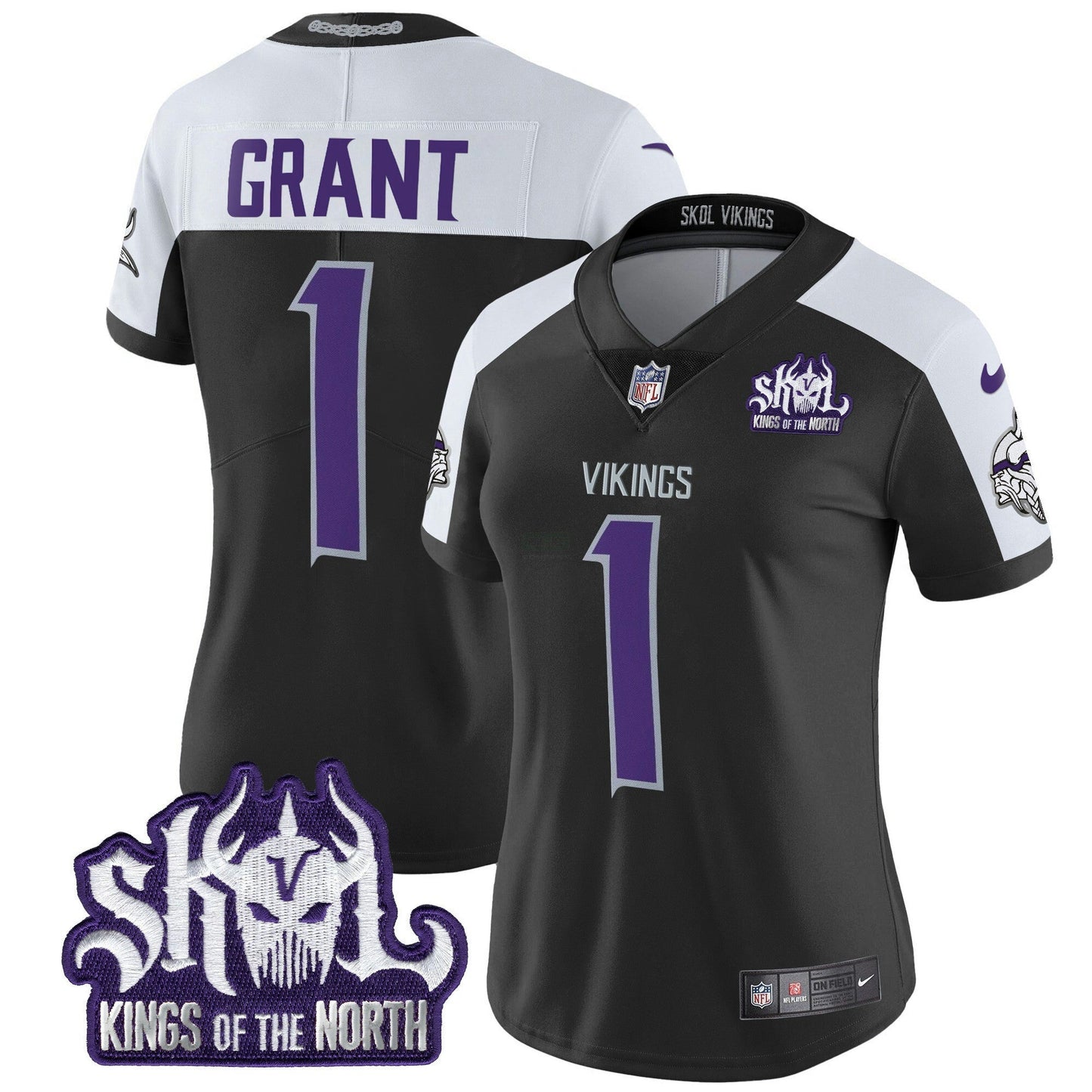 Camisa NFL Women’s Minnesota 2024 Winter Warrior Skol Patch Vapor Limited Jersey