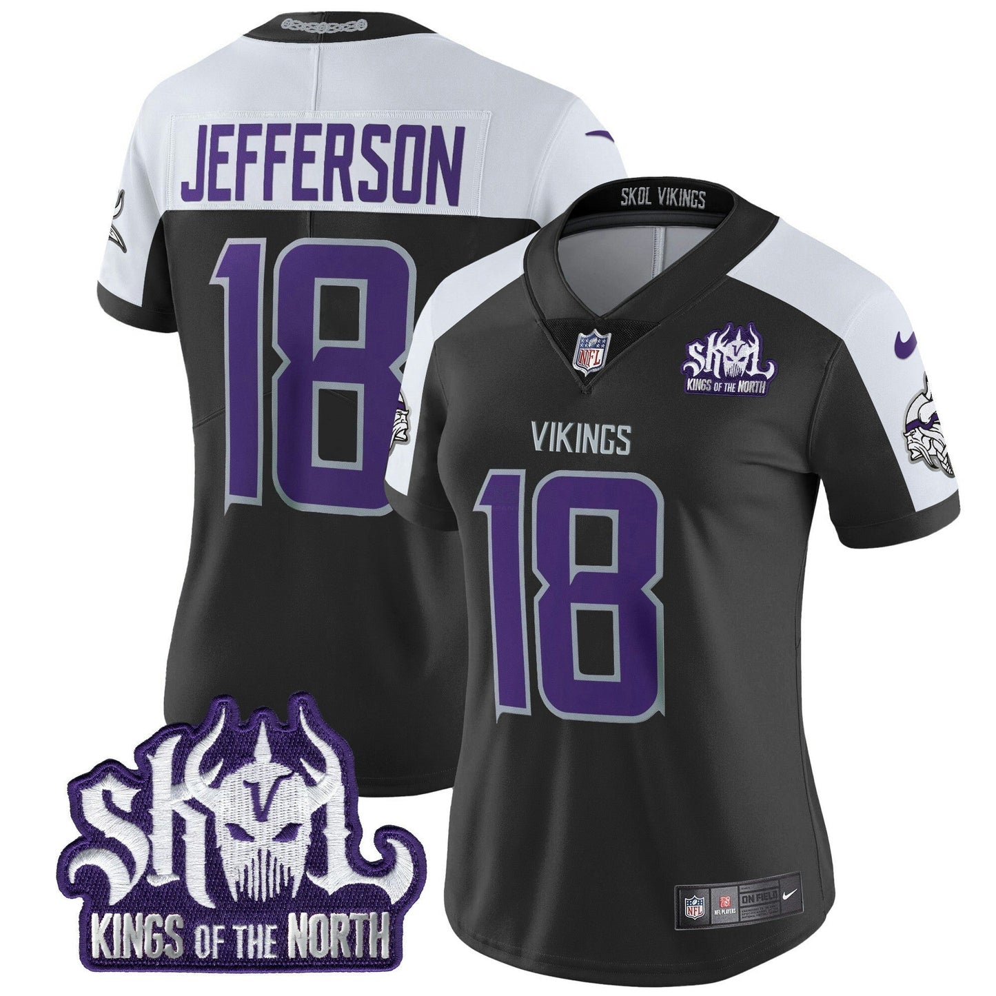 Camisa NFL Women’s Minnesota 2024 Winter Warrior Skol Patch Vapor Limited Jersey