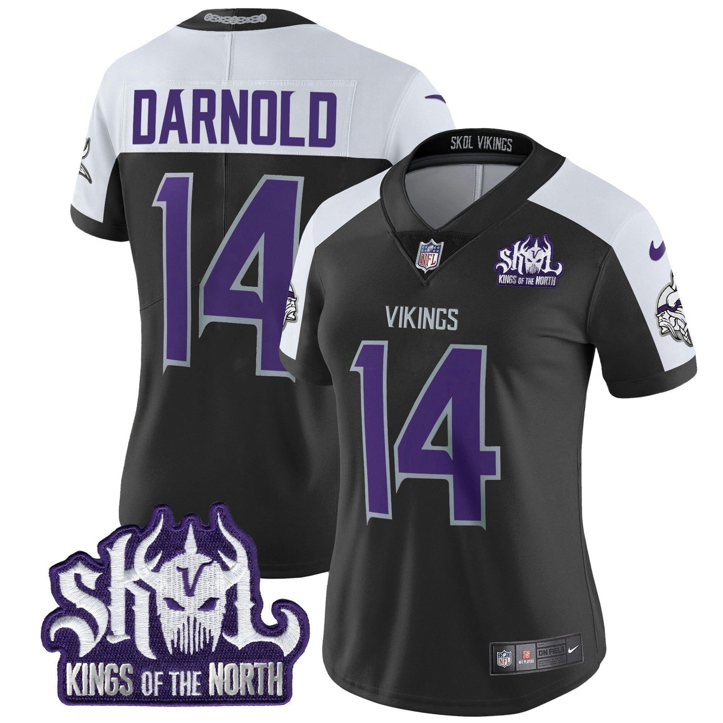 Camisa NFL Women’s Minnesota 2024 Winter Warrior Skol Patch Vapor Limited Jersey