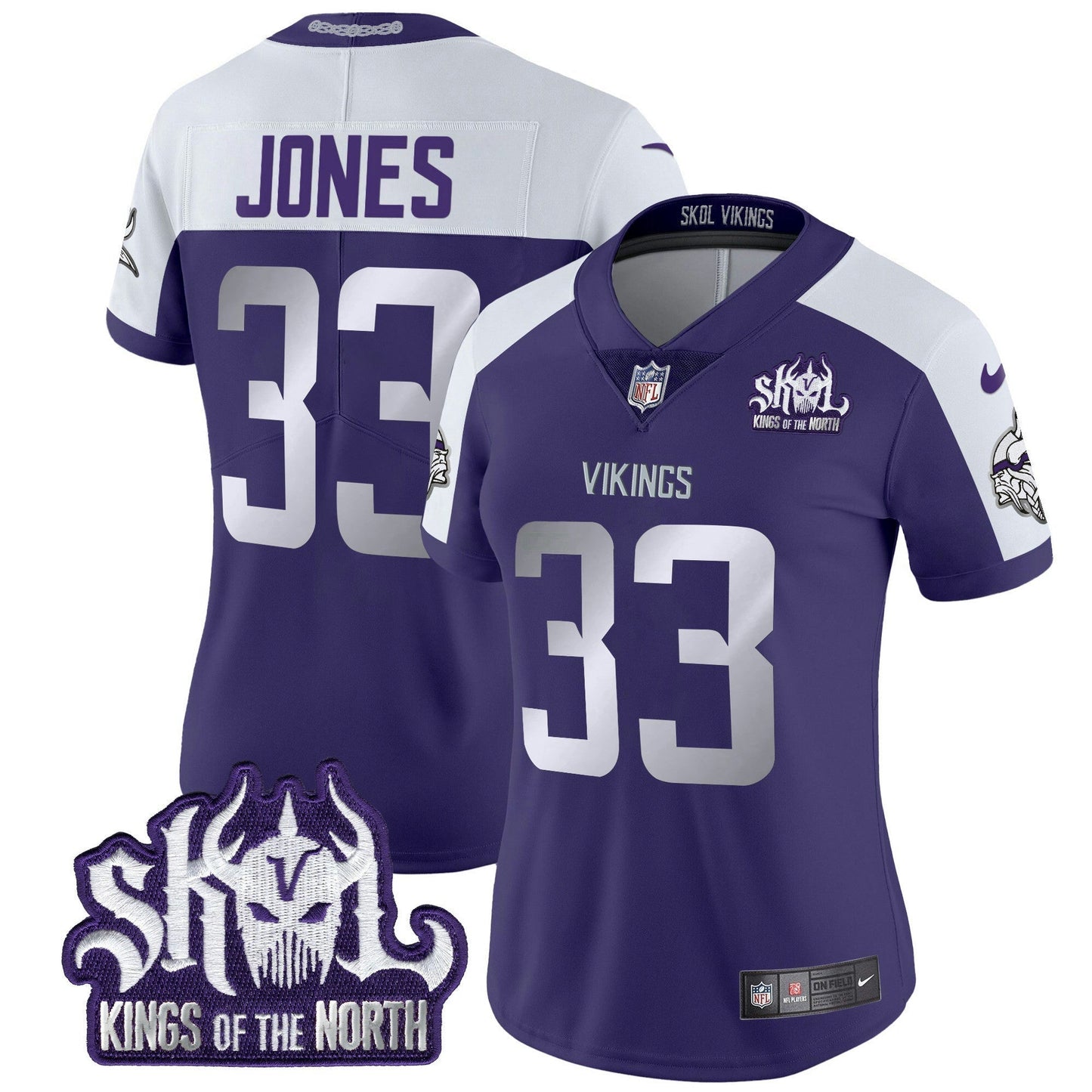 Camisa NFL Women’s Minnesota 2024 Winter Warrior Skol Patch Vapor Limited Jersey