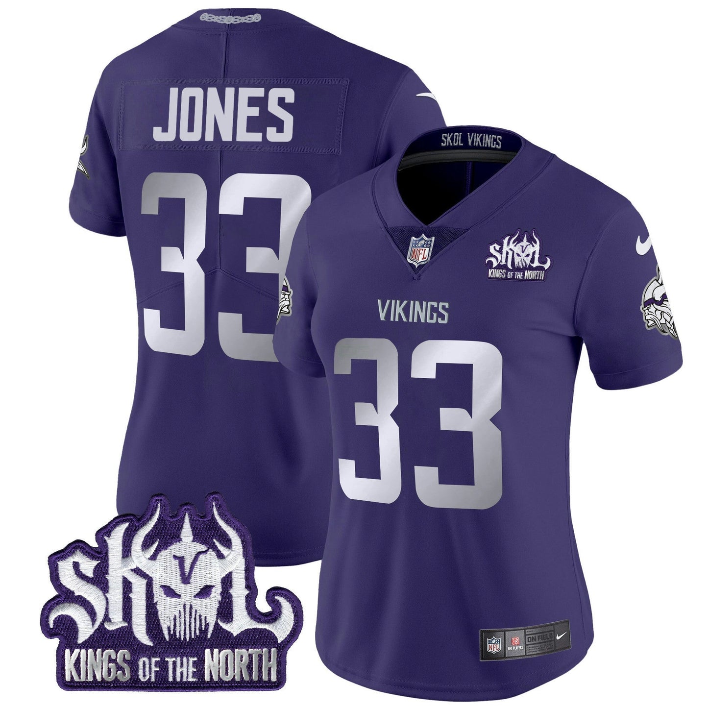 Camisa NFL Women’s Minnesota 2024 Winter Warrior Skol Patch Vapor Limited Jersey
