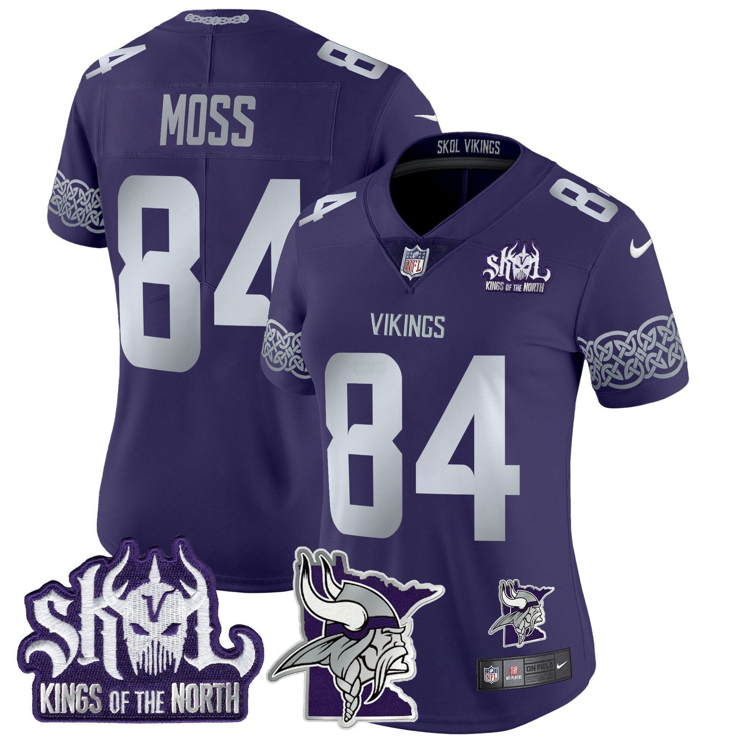 Camisa NFL Women’s Minnesota 2024 Winter Warrior Skol Patch Vapor Limited Jersey V2