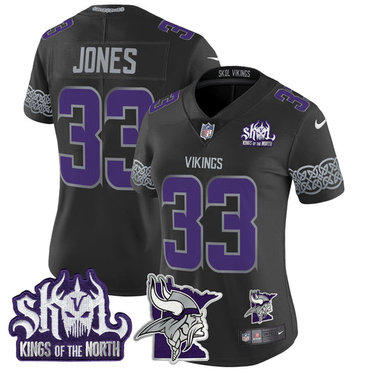 Camisa NFL Women’s Minnesota 2024 Winter Warrior Skol Patch Vapor Limited Jersey V2