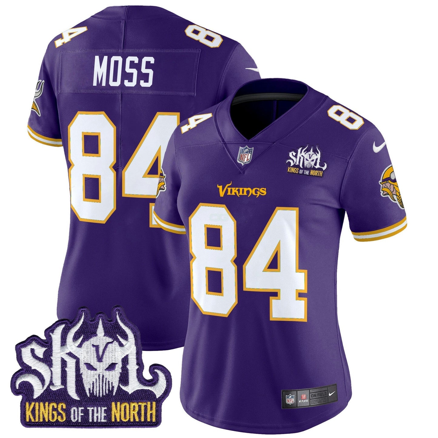 Camisa NFL Women’s Minnesota King Of The North Patch Throwback Vapor Limited Jersey