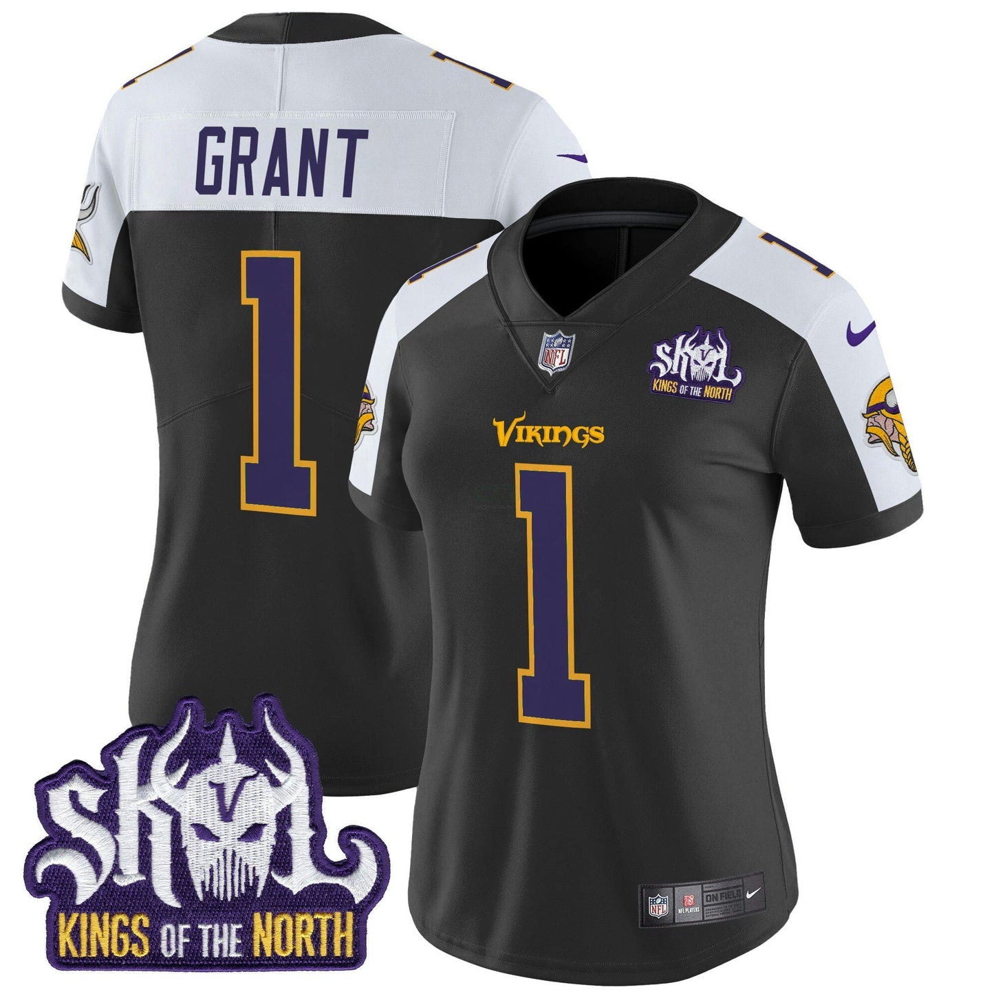 Camisa NFL Women’s Minnesota King Of The North Patch Throwback Vapor Limited Jersey