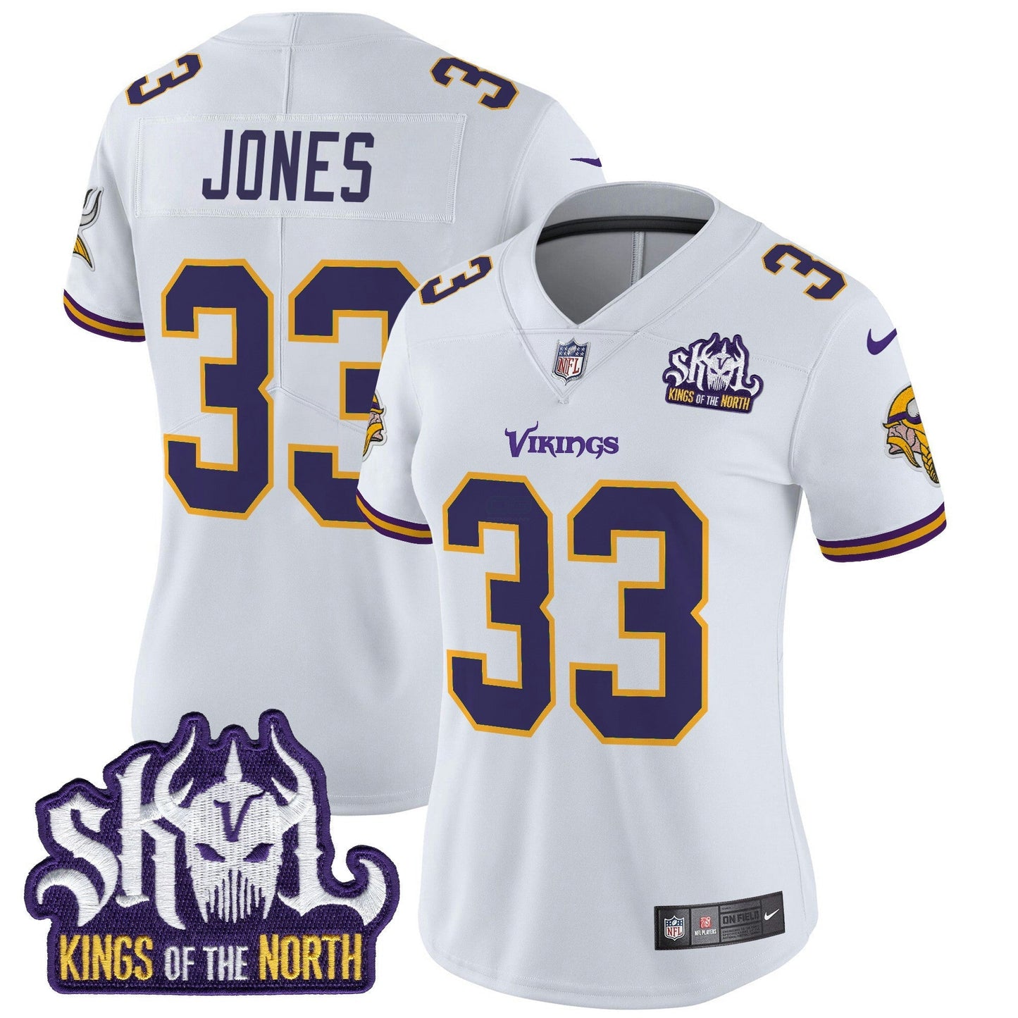 Camisa NFL Women’s Minnesota King Of The North Patch Throwback Vapor Limited Jersey