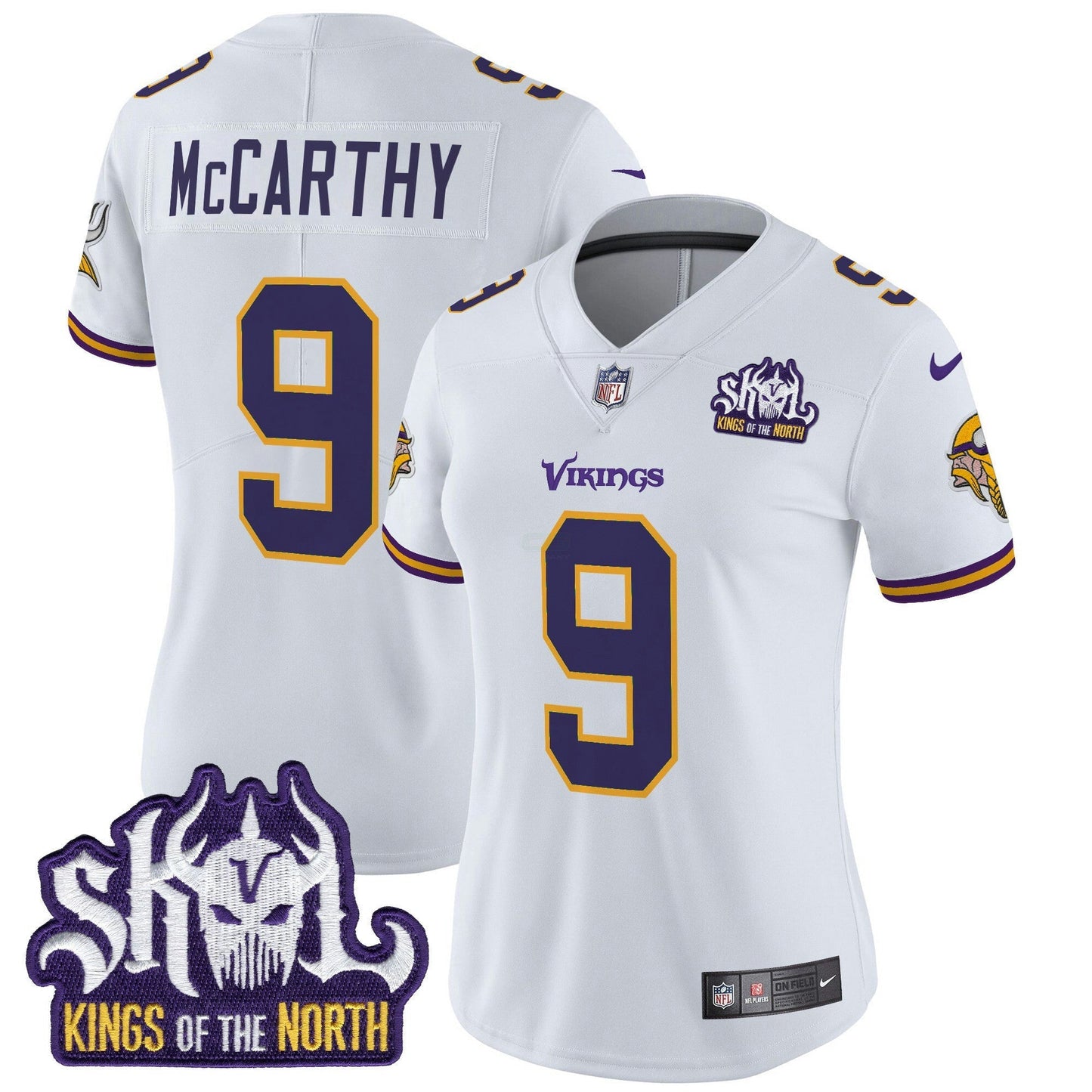 Camisa NFL Women’s Minnesota King Of The North Patch Throwback Vapor Limited Jersey