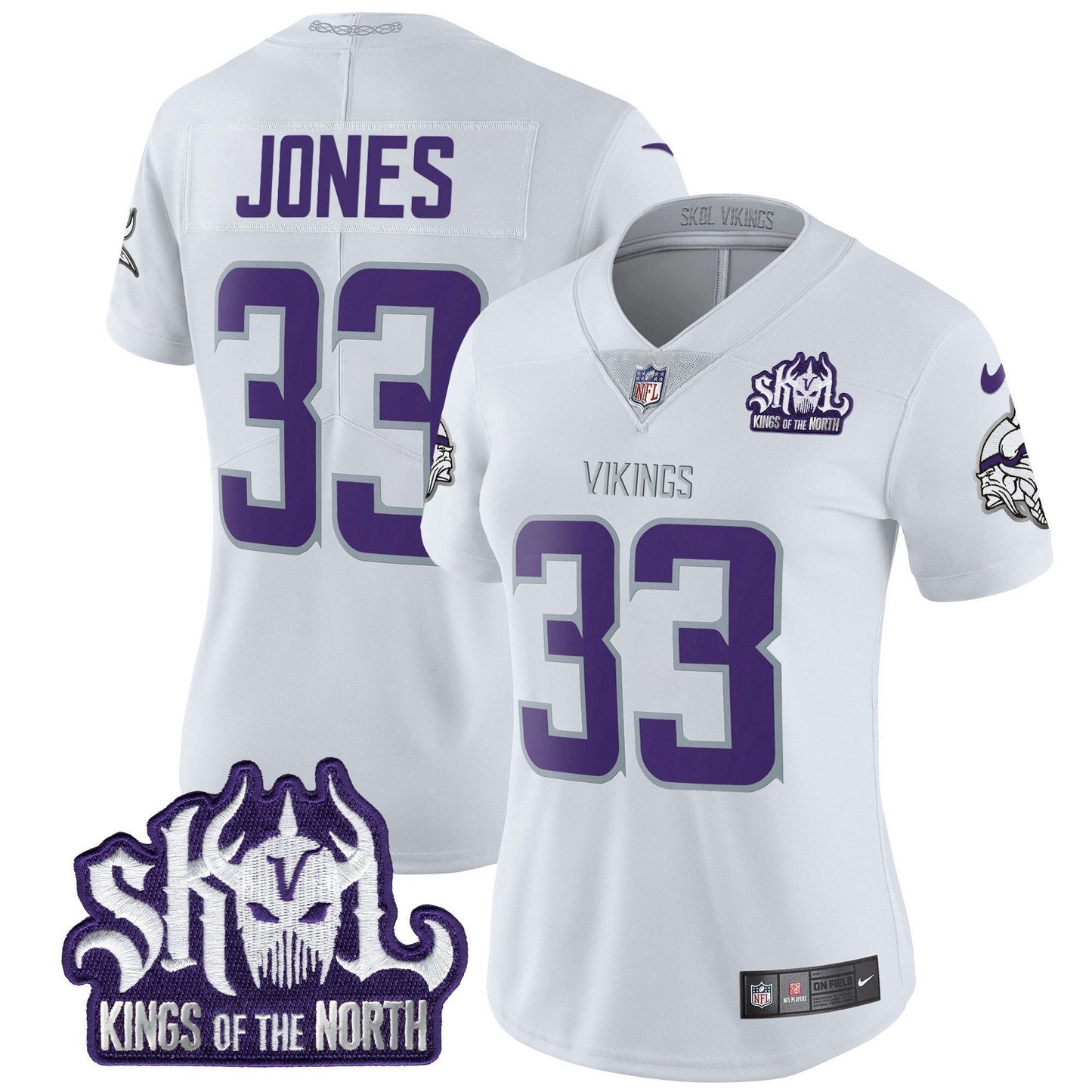 Camisa NFL Women’s Minnesota King Of The North Patch Throwback Vapor Limited Jersey