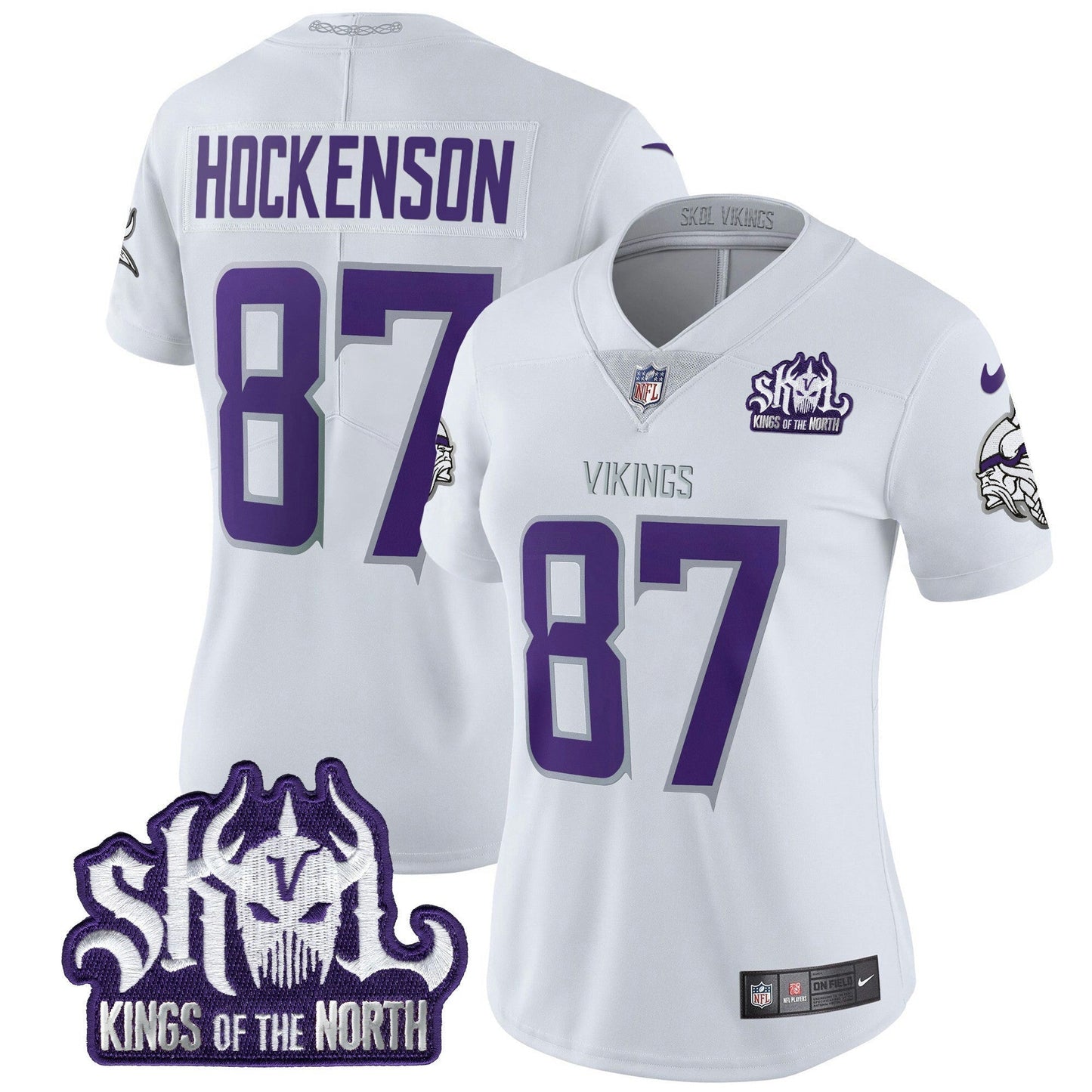 Camisa NFL Women’s Minnesota King Of The North Patch Throwback Vapor Limited Jersey