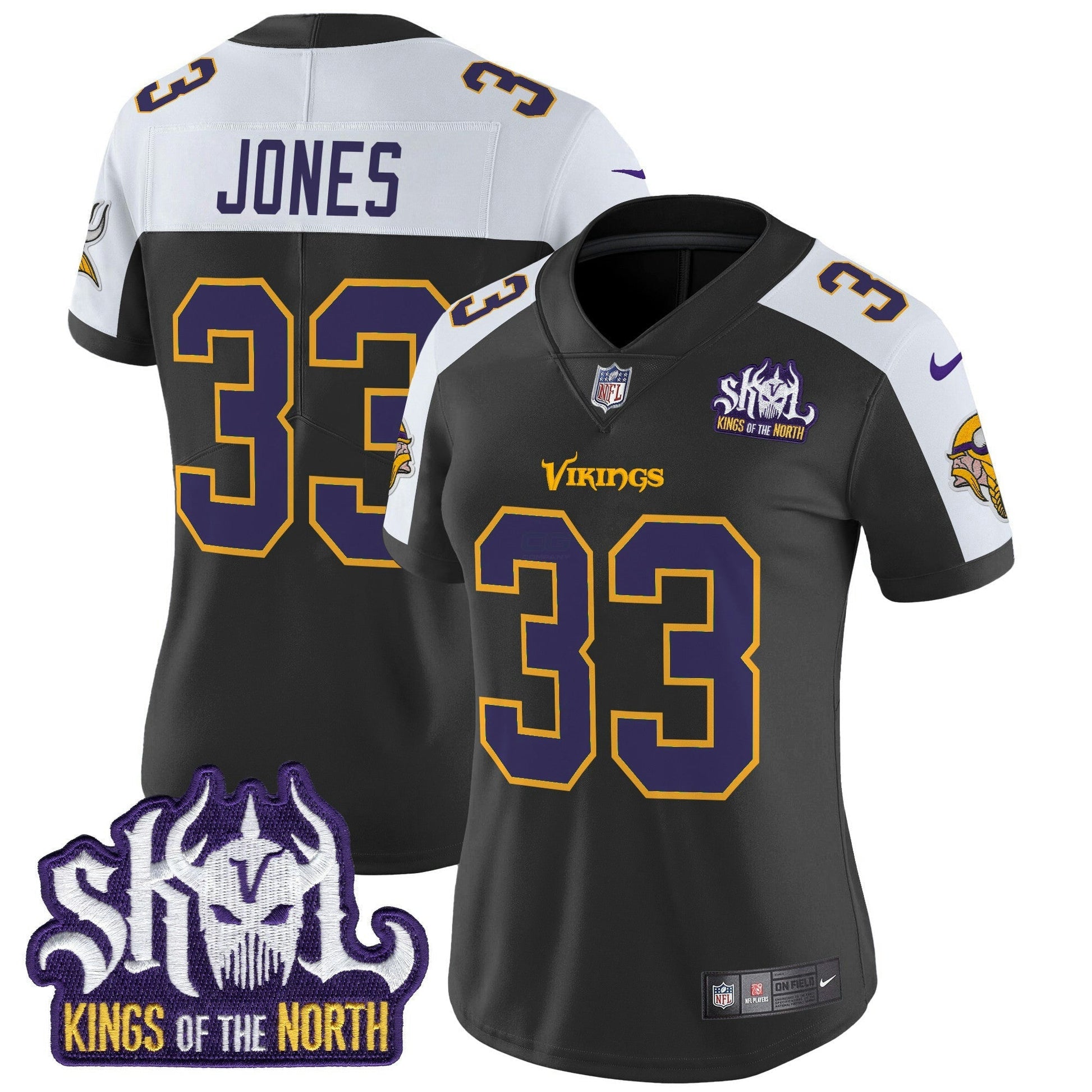 Camisa NFL Women’s Minnesota King Of The North Patch Throwback Vapor Limited Jersey