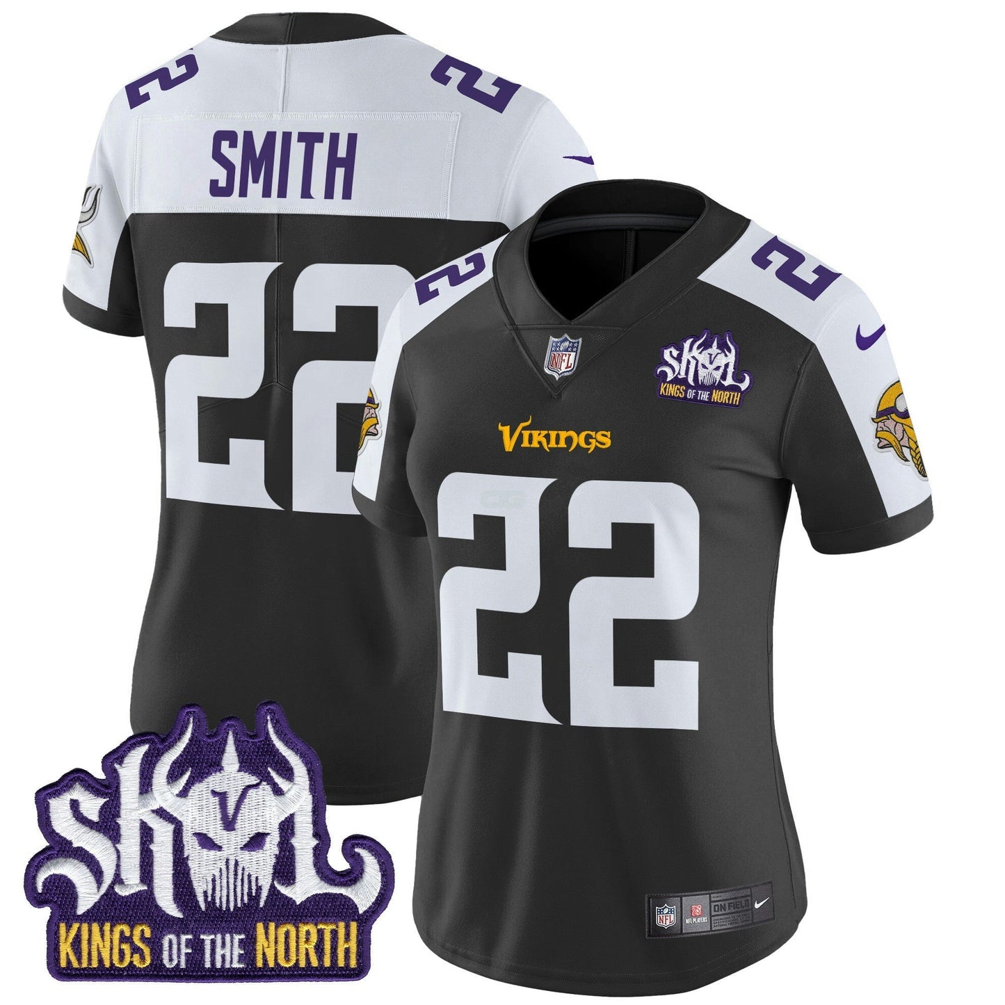 Camisa NFL Women’s Minnesota Kings Of The North Patch Vapor Limited Jersey