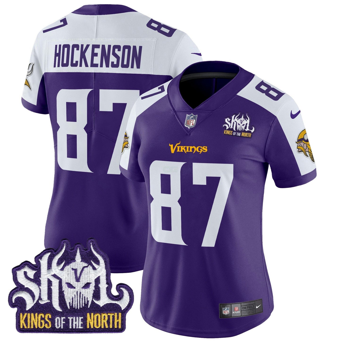 Camisa NFL Women’s Minnesota Kings Of The North Patch Vapor Limited Jersey