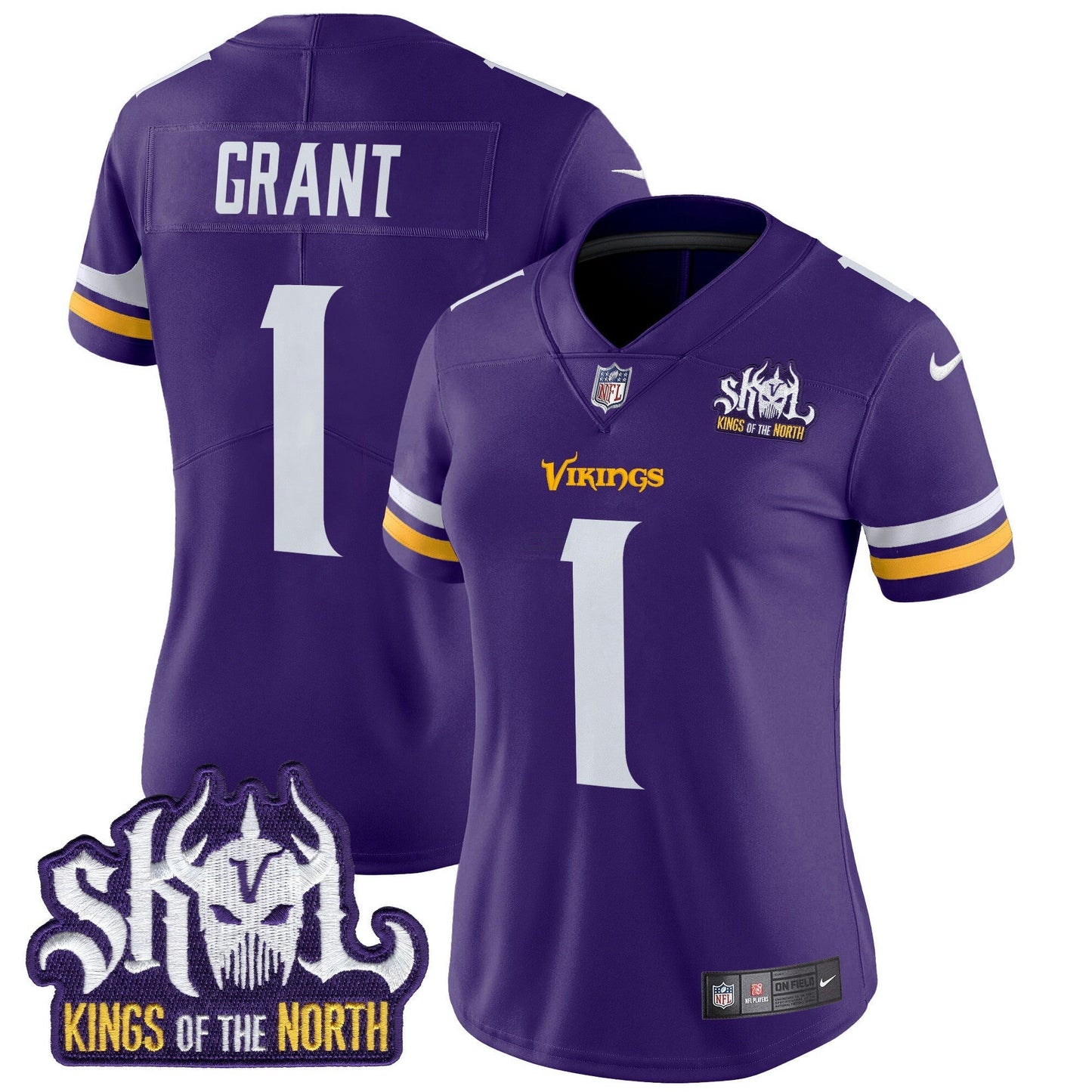 Camisa NFL Women’s Minnesota Kings Of The North Patch Vapor Limited Jersey