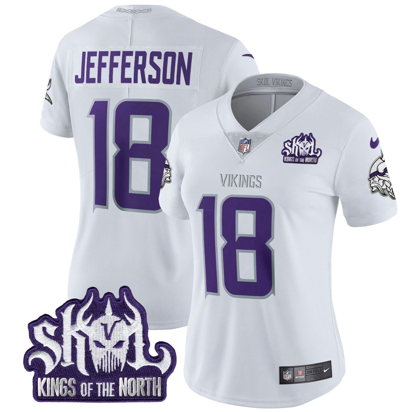 Camisa NFL Women’s Minnesota Kings Of The North Patch Vapor Limited Jersey