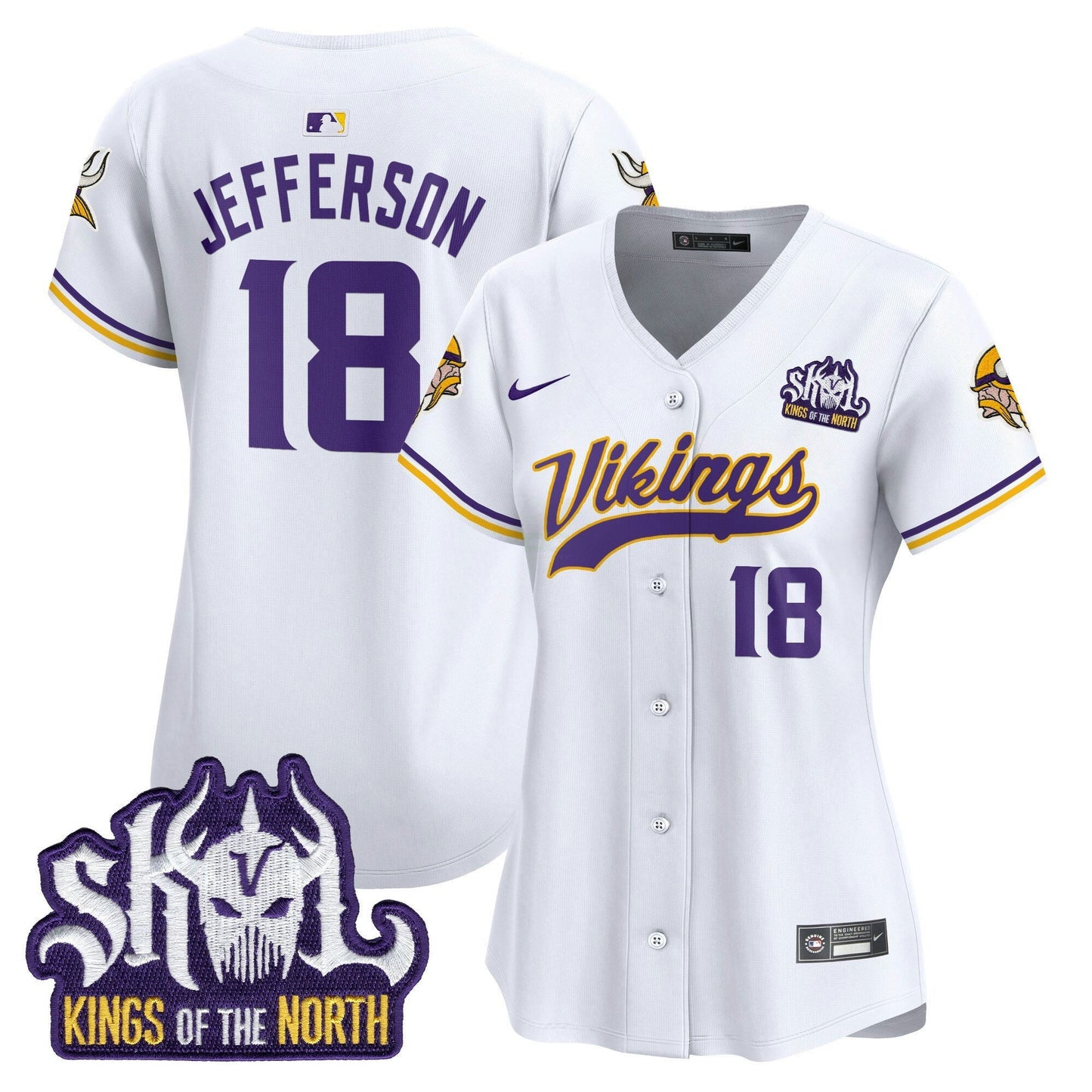 Camisa NFL Women’s Minnesota Kings Of The North Patch Vapor Premier Limited Jersey