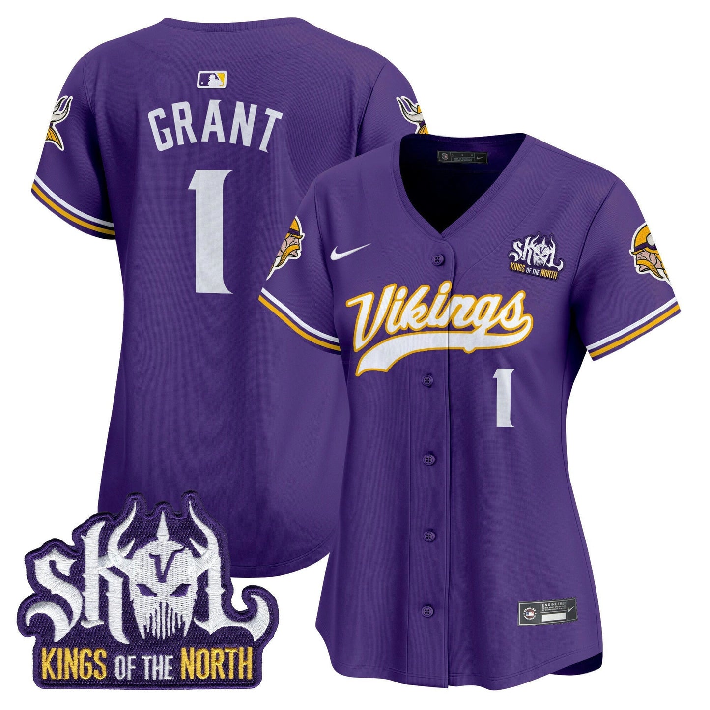 Camisa NFL Women’s Minnesota Kings Of The North Patch Vapor Premier Limited Jersey
