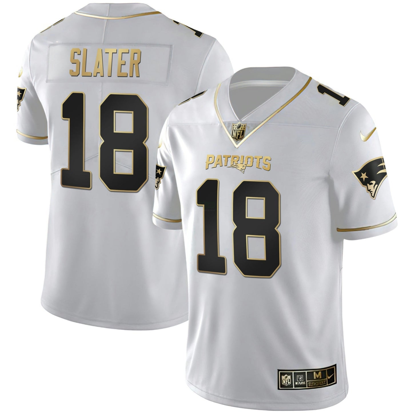 Camisa NFL Women’s New England Branca Dourada & Preta Dourada Jersey